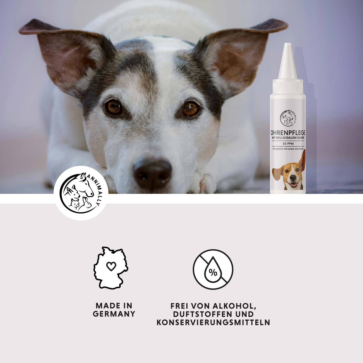 Annimally Ohrenpflege mit kolloidalem Silber 50 ppm