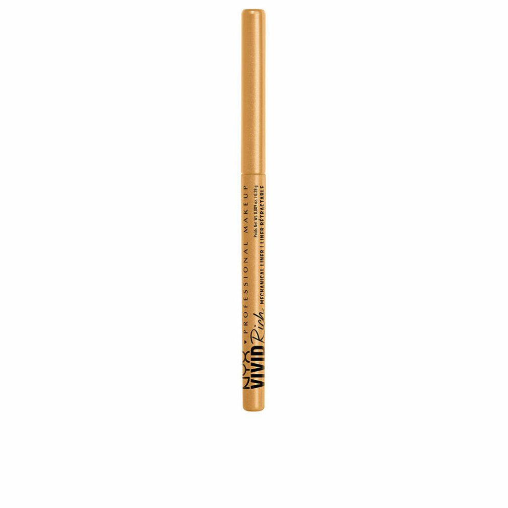Goldfarbener, mechanischer Eyeliner-Stift. Aufschrift: NYX Professional Makeup Vivid Rich.