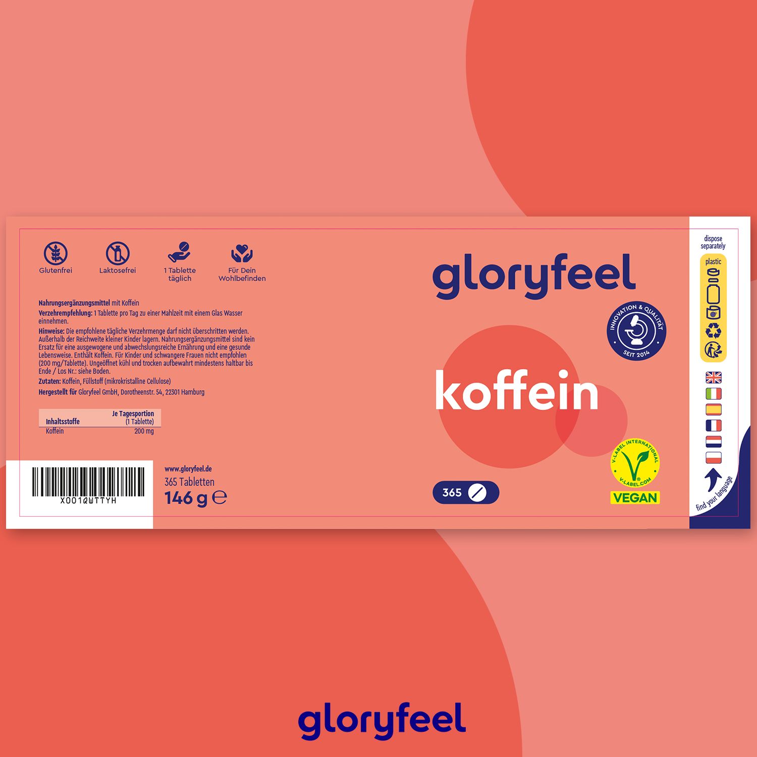 gloryfeel ® Koffein Tabletten 365 St