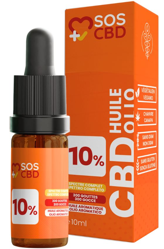 Olio Cannabis SOS CBD® con CBD a spettro completo al 10%. 300 gocce di