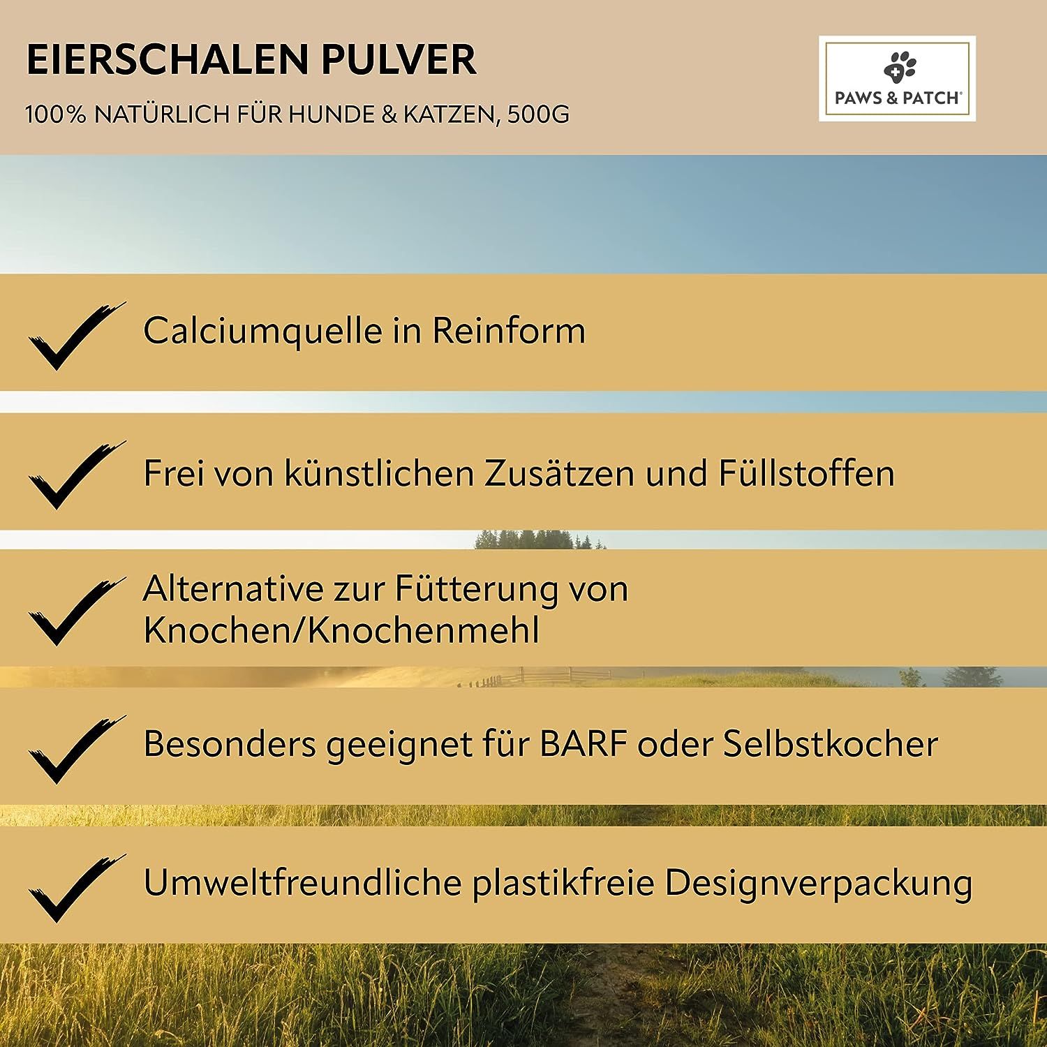 PAWS&PATCH EIERSCHALEN Pulver  für Hunde und Katzen