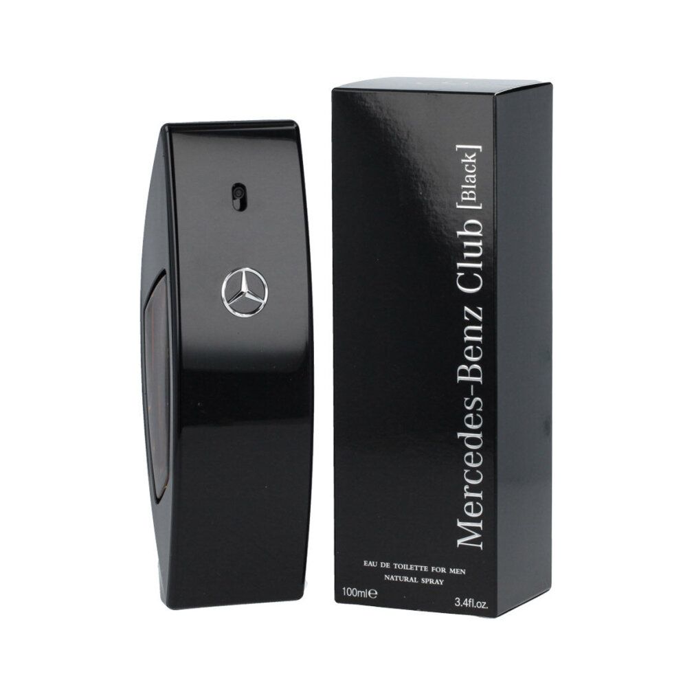 Schwarze Flasche und Karton. Flasche mit silbernem Logo. Aufschrift: Mercedes-Benz Club [Black]. 100ml.