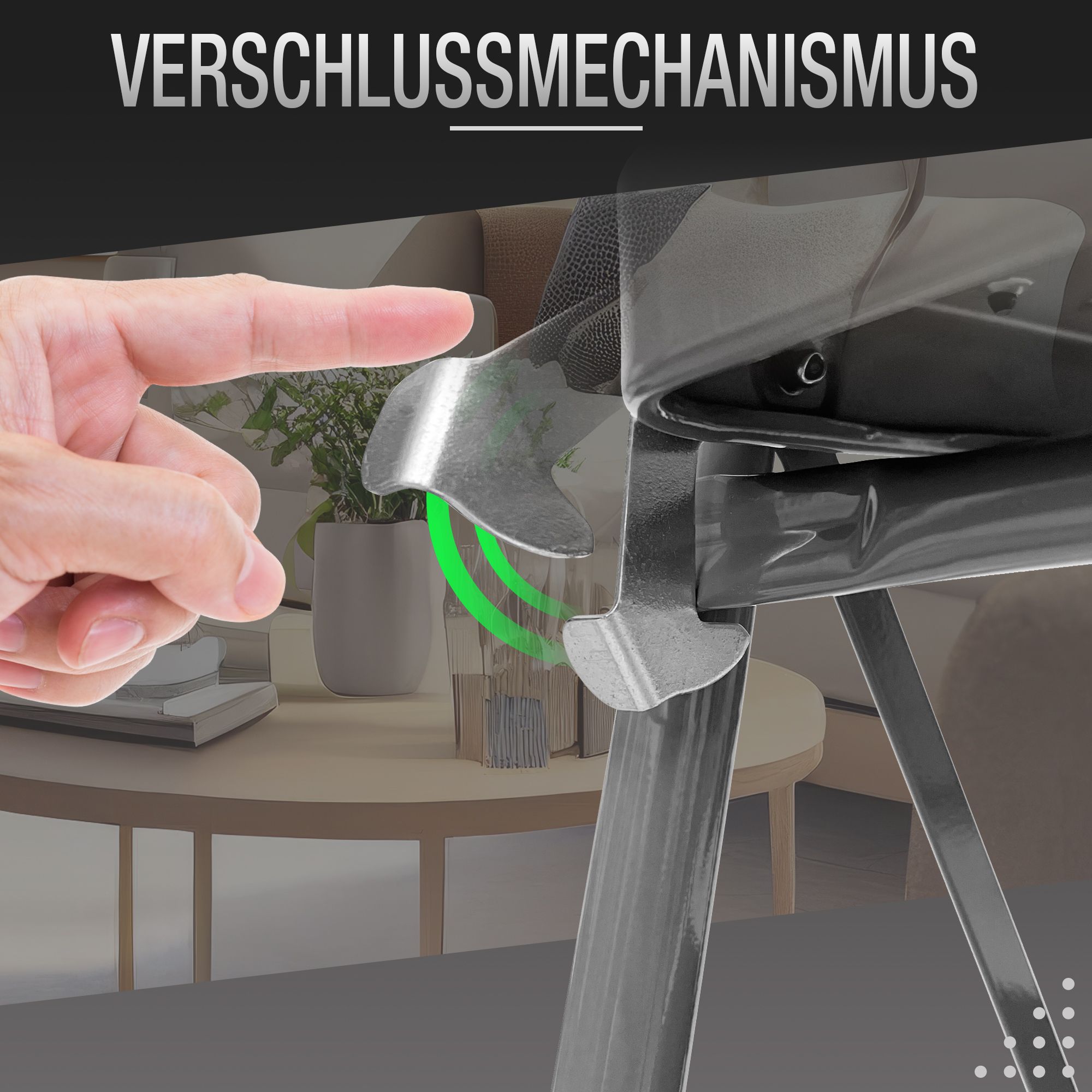 ELONEO Stehleiter 3 Stufen, extra dicke Handläufe, rutschsichere & große Trittflächen