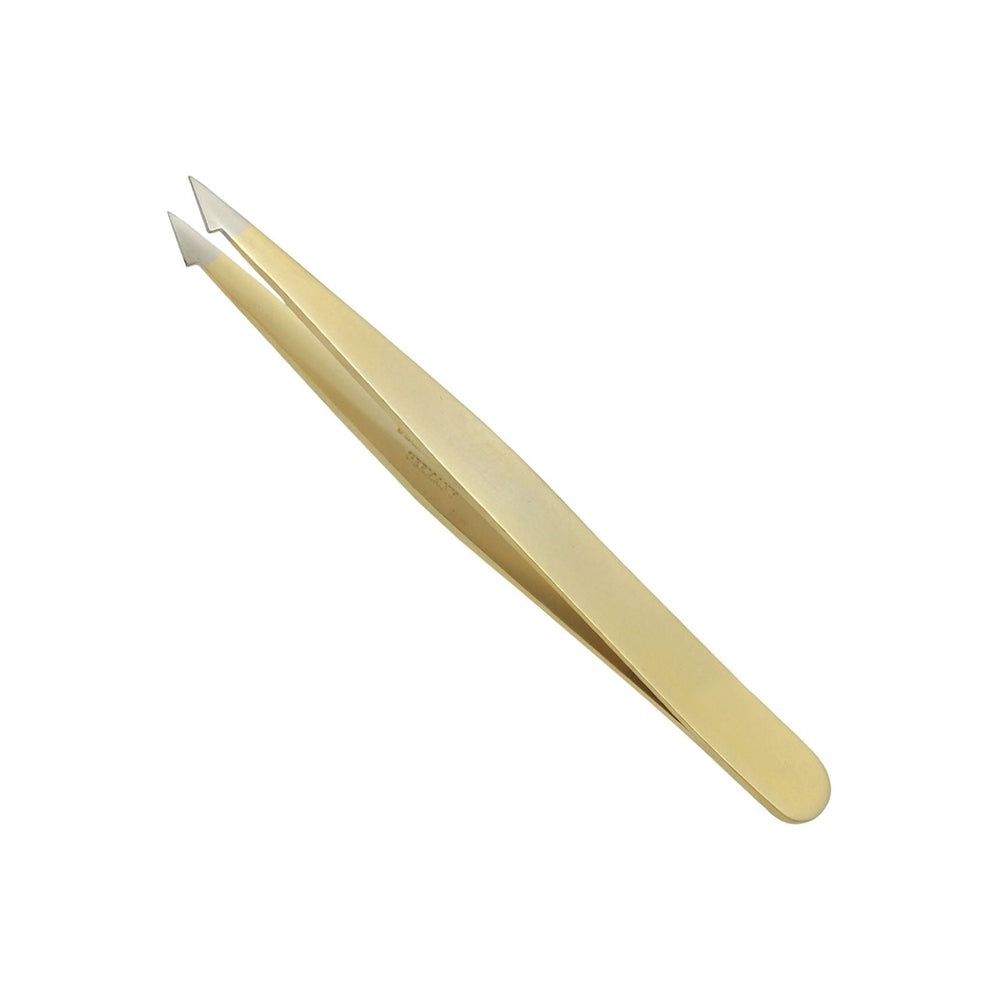 Excellent Pinzette - breite Spitze und schräg Modell Gold 1 St