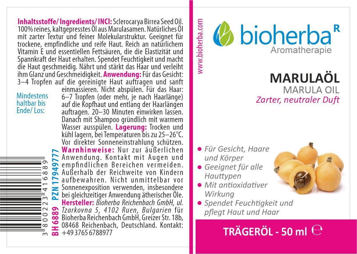 Marulaöl Reines Marula-Trägeröl 50 ml PZN 17949777