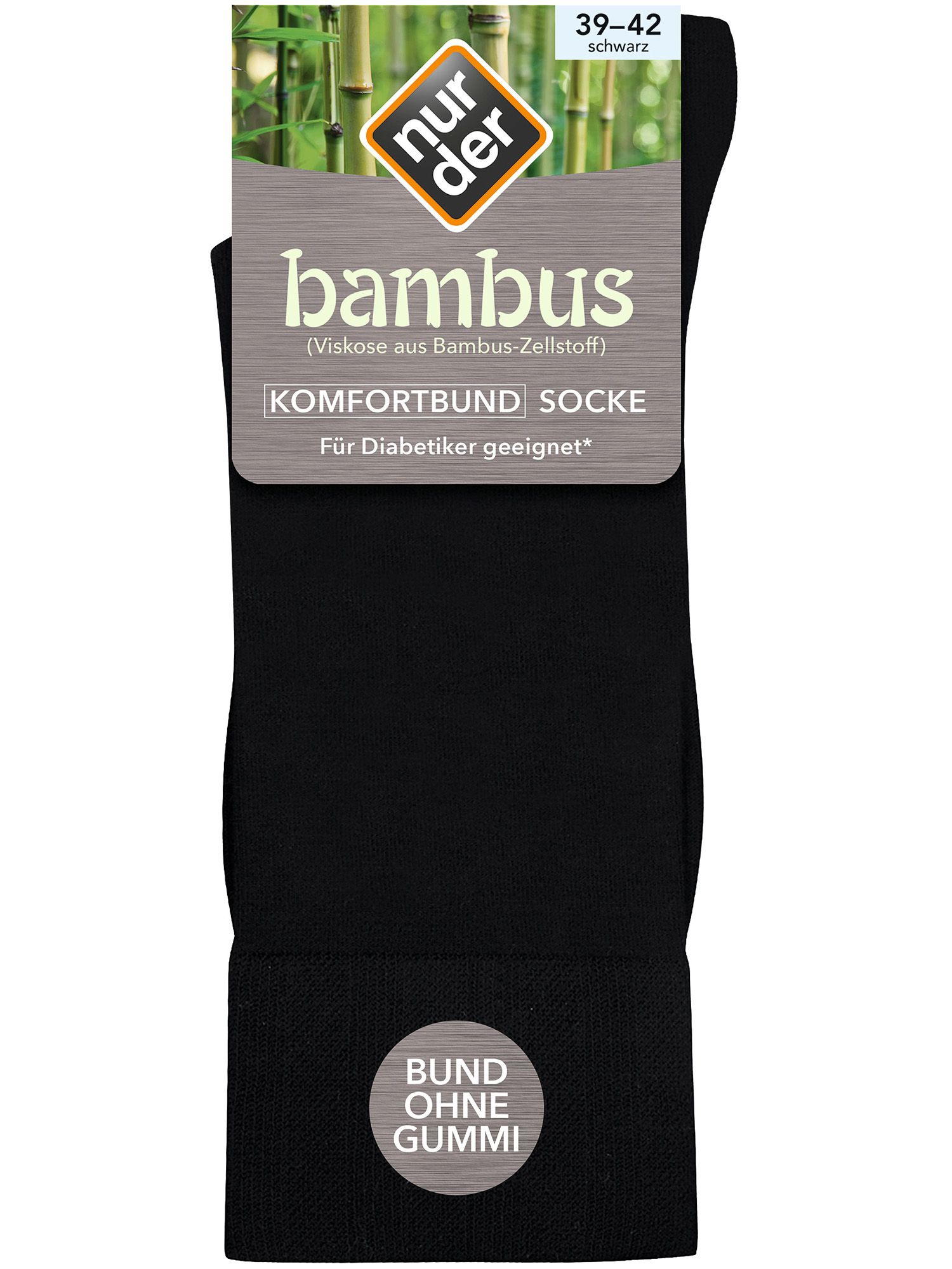 NUR DER Socke Bambus* Komfort - schwarz - Größe 43-46