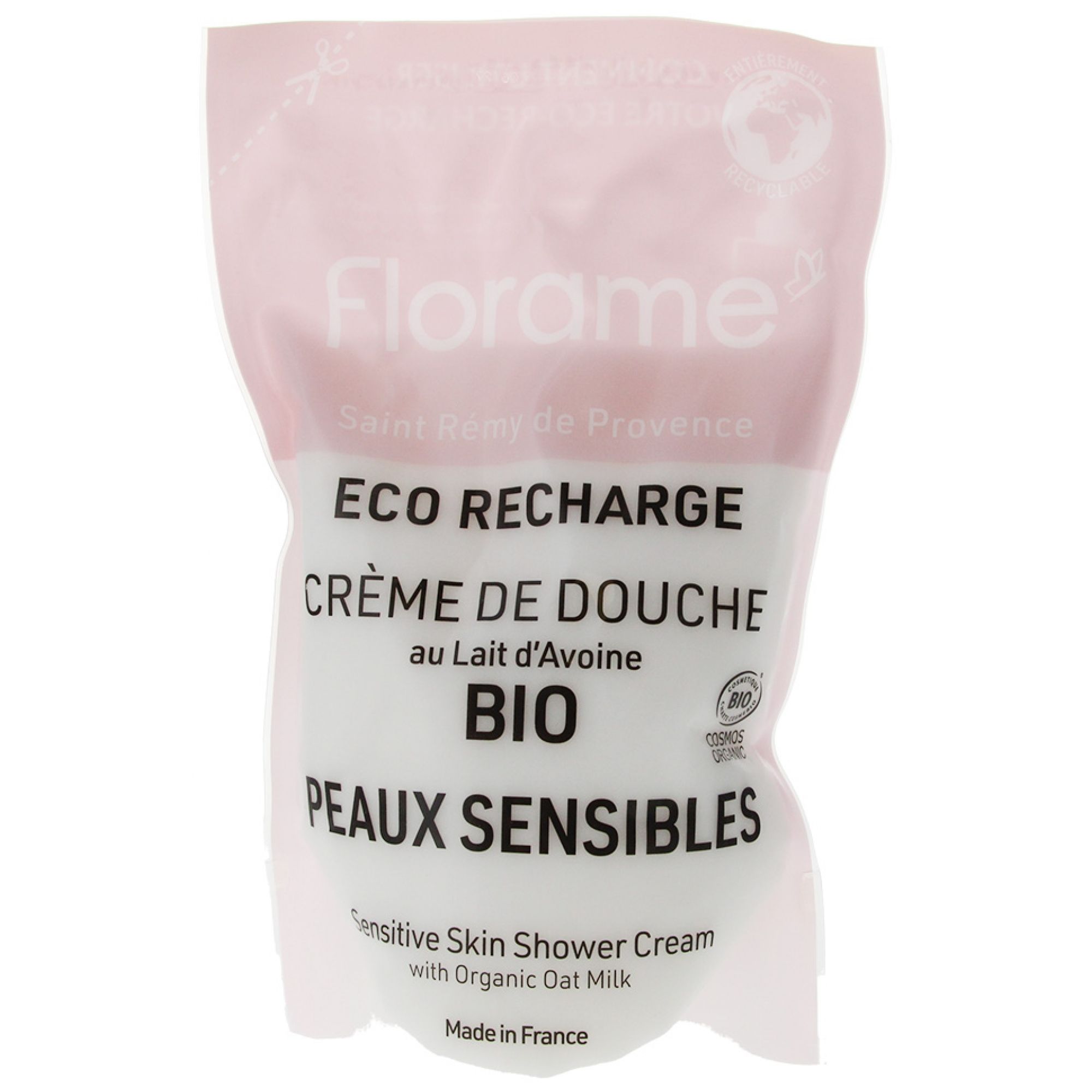 Florame Duschcreme Hafermilch Empfindliche Haut Nachfüllbar Bio Öko-Refill 7,5x15,5x24 cm