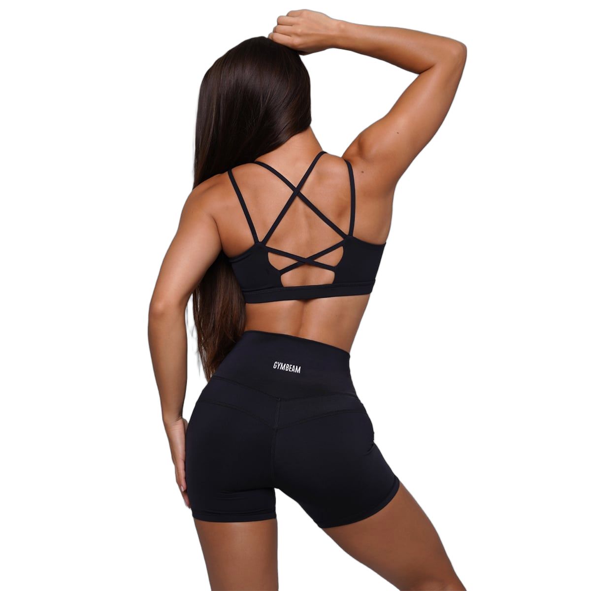 GymBeam Shorts Damen Slim mit Gummizug und elastischem Material, Schwarz