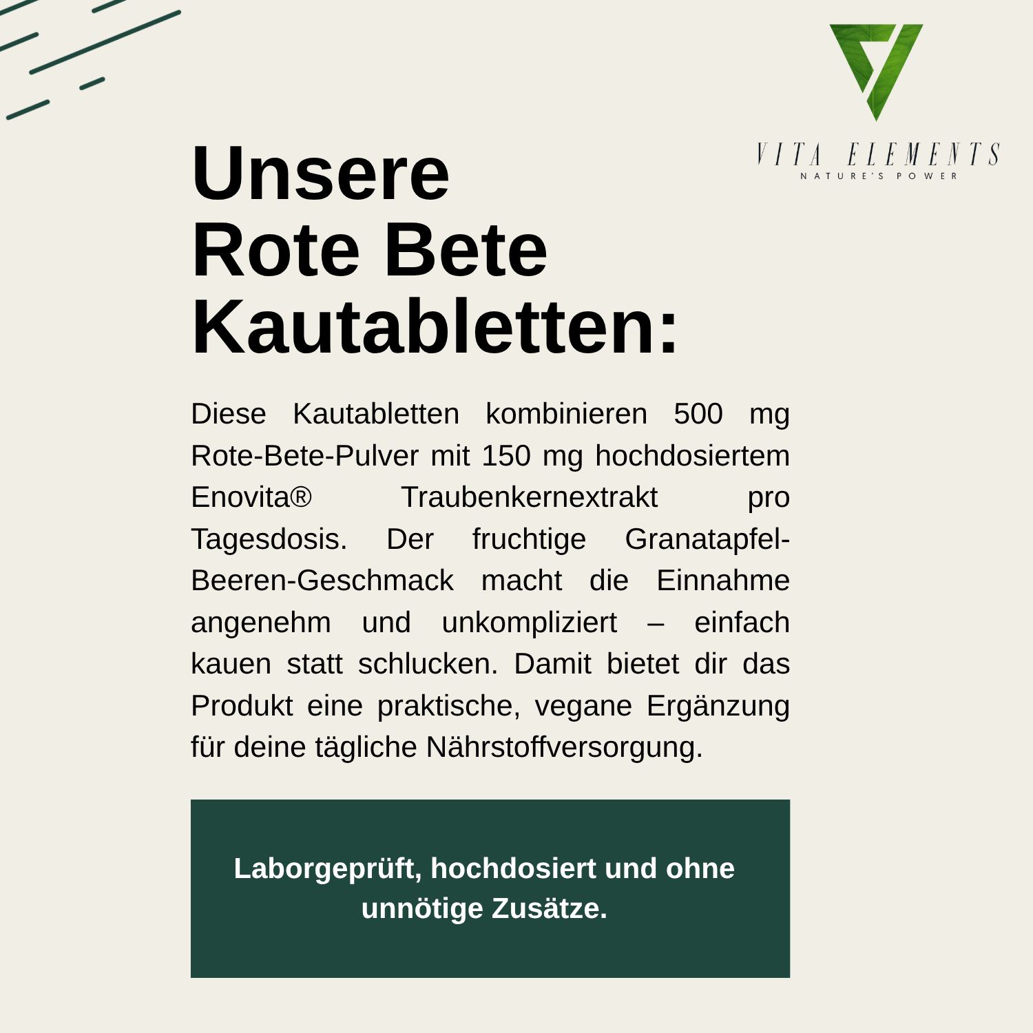 Vita Elements Rote-Bete Kautabletten