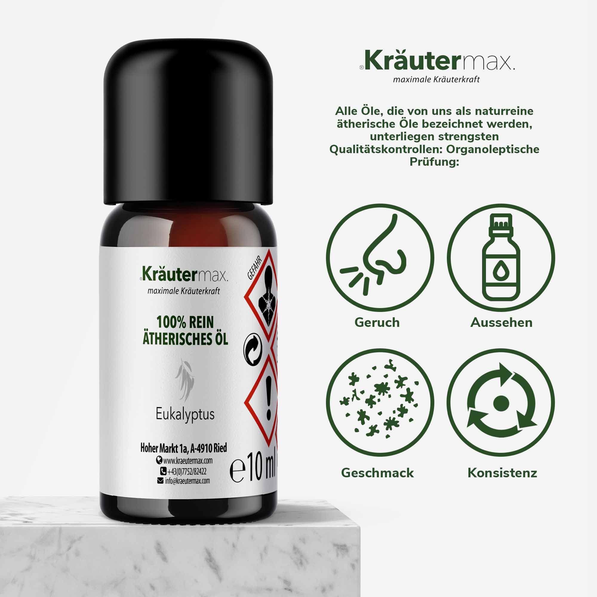 Kräutermax Eukalyptusöl 100 % rein ätherisches Öl