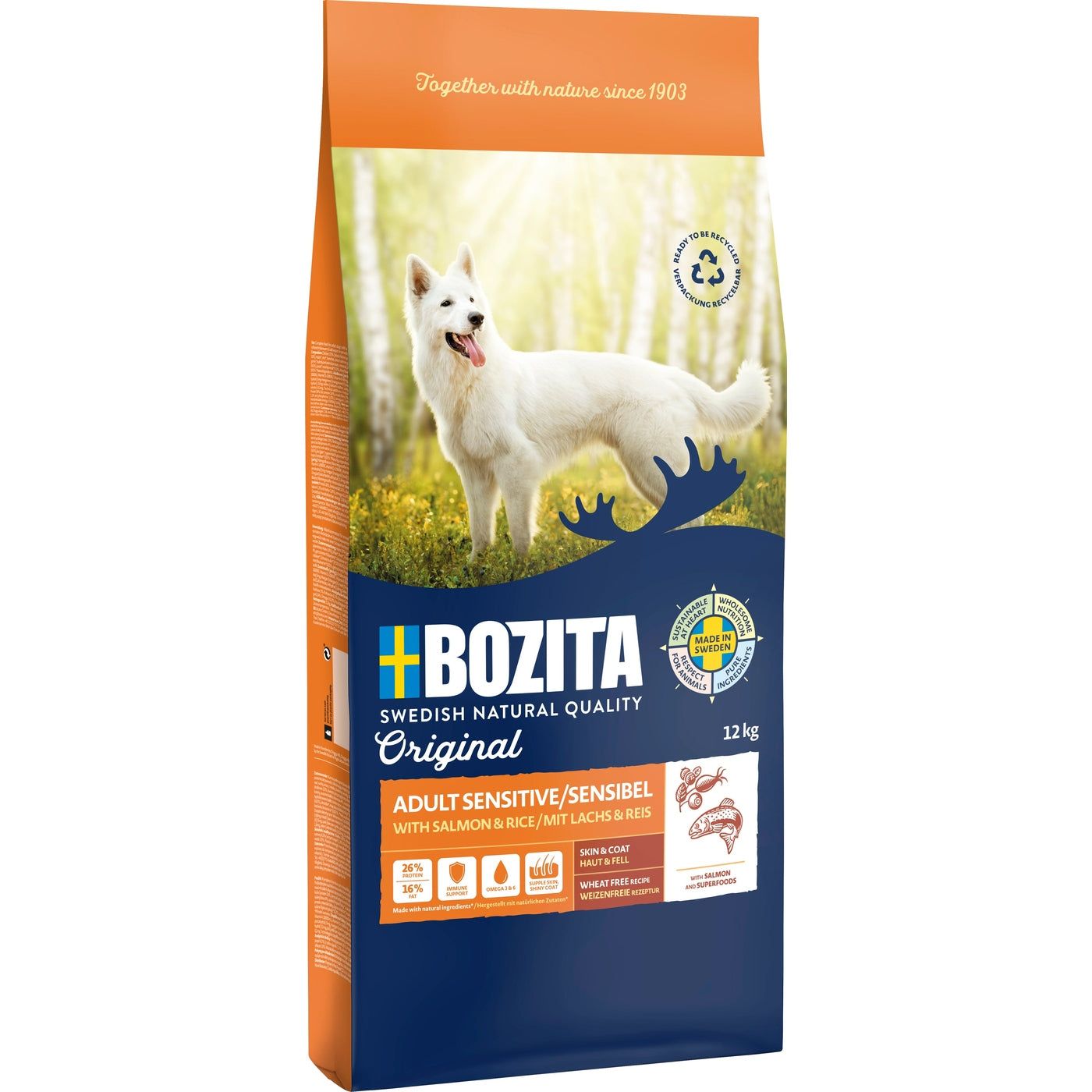 Bozita Dog Original Adult Sensitive Skin + Coat 12 kg Futter