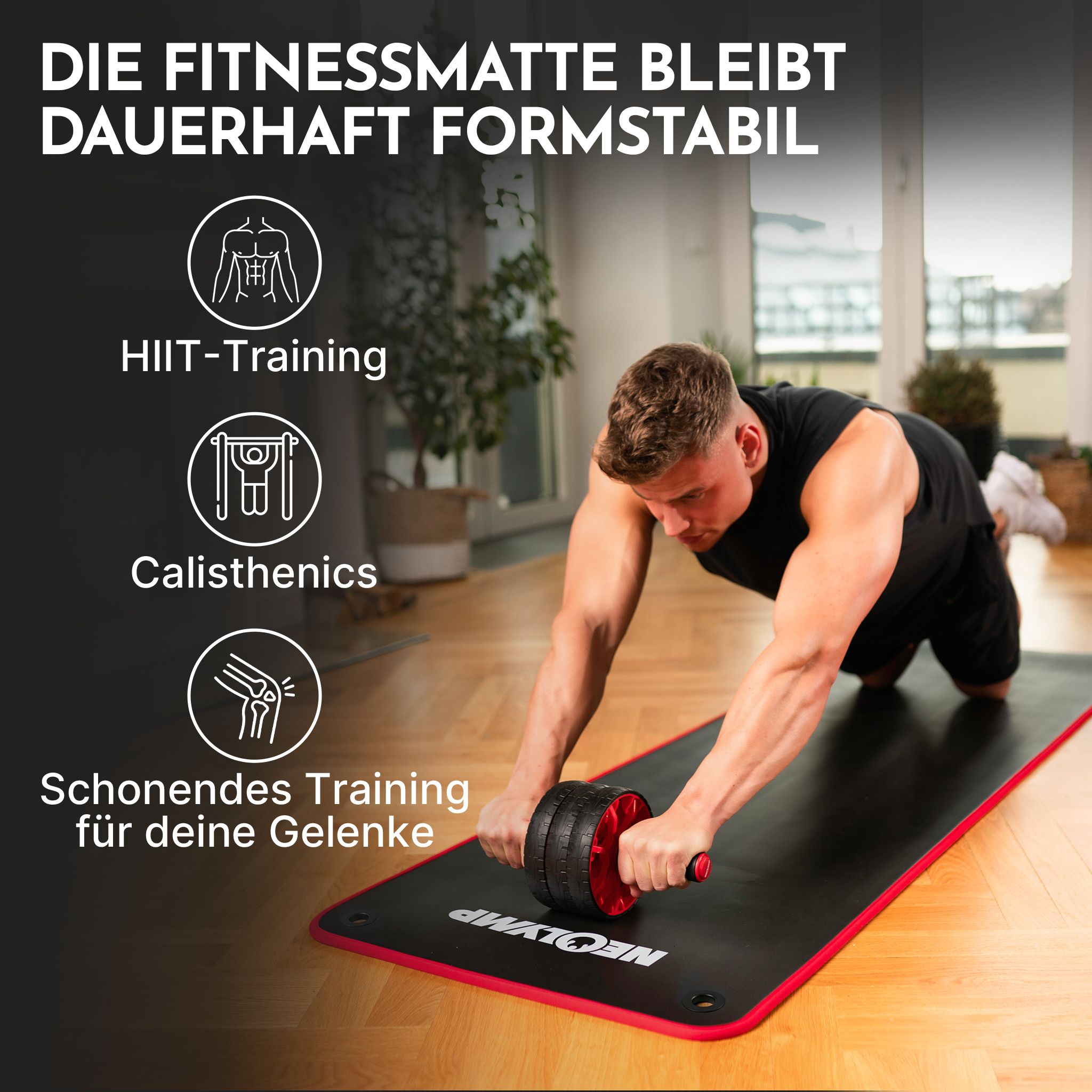 NEOLYMP Fitnessmatte mit Ösen