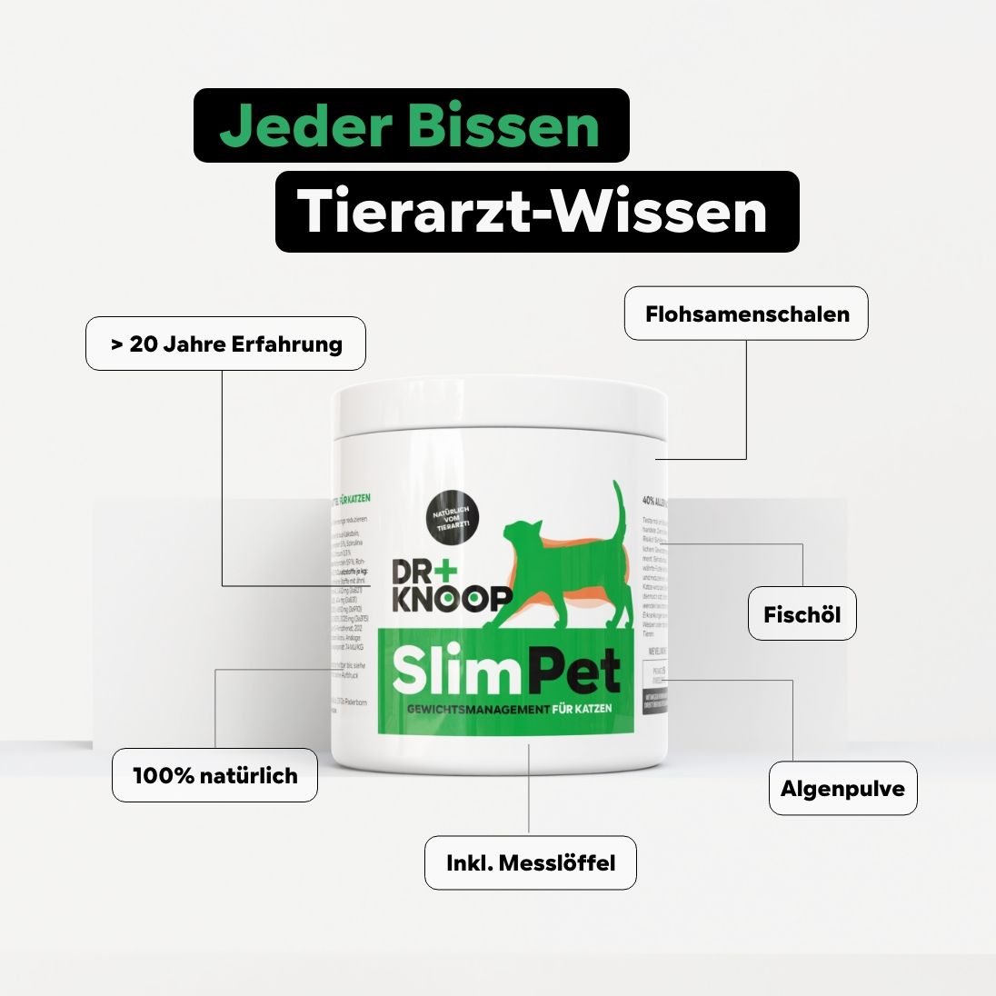 Gewichtsmanagement Übergewicht Katze Slimpet Light-Pulver Sättigungsgefühl