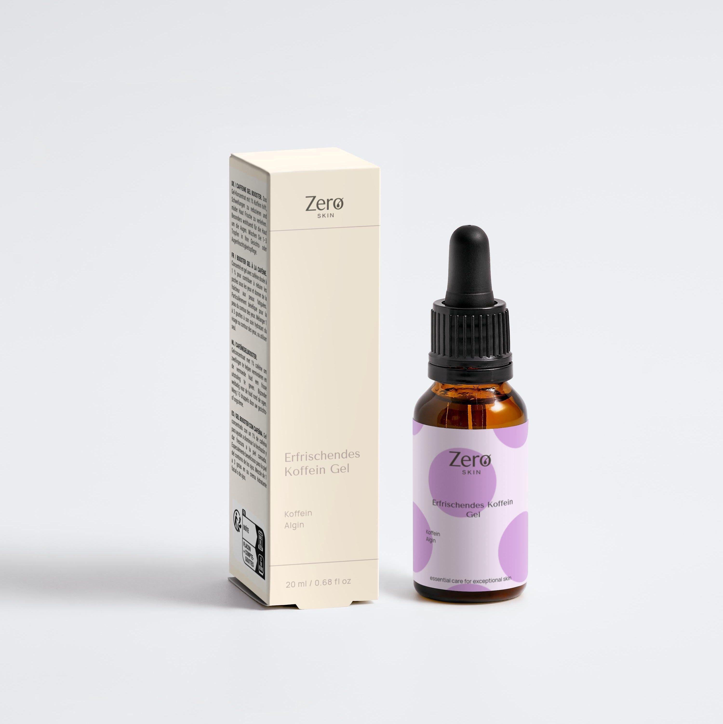 Zero Skin Erfrischendes Koffein Gel, belebend und hydratisierend für müde Augenpartien