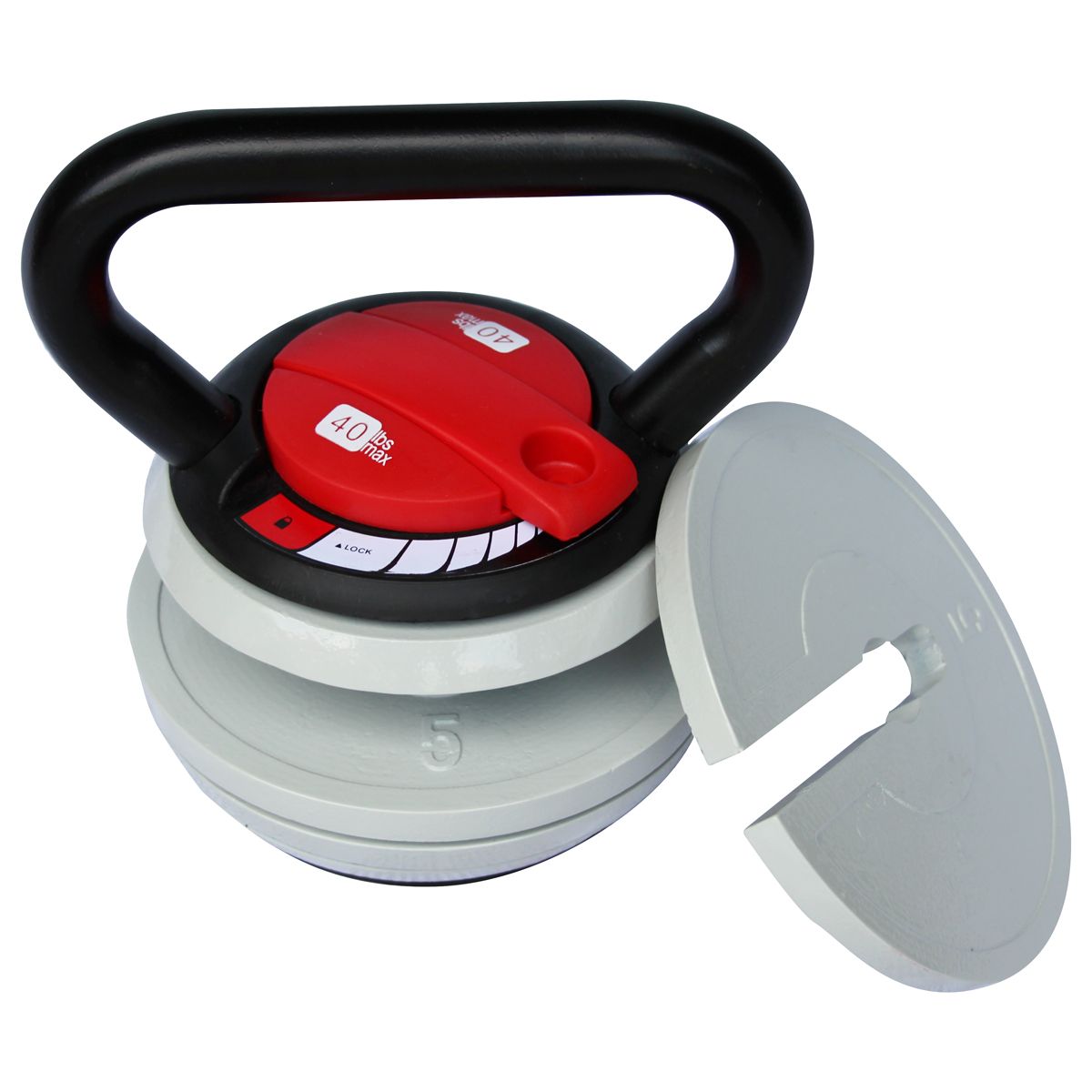 GladiatorFit Verstellbare Kettlebell mit variabler Last aus Stahl | 18 KG