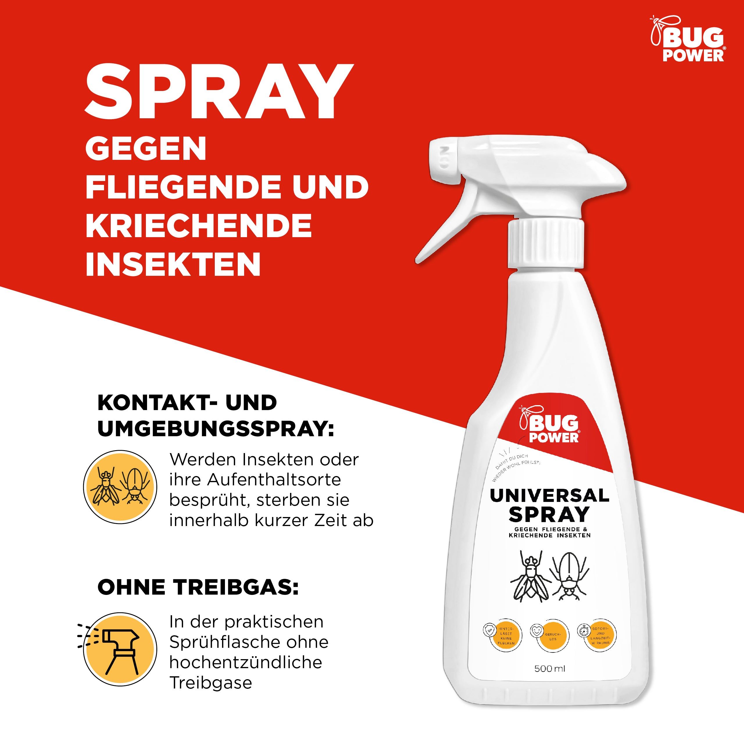 BugPower Universal Insektenspray 4x500 ml Spray