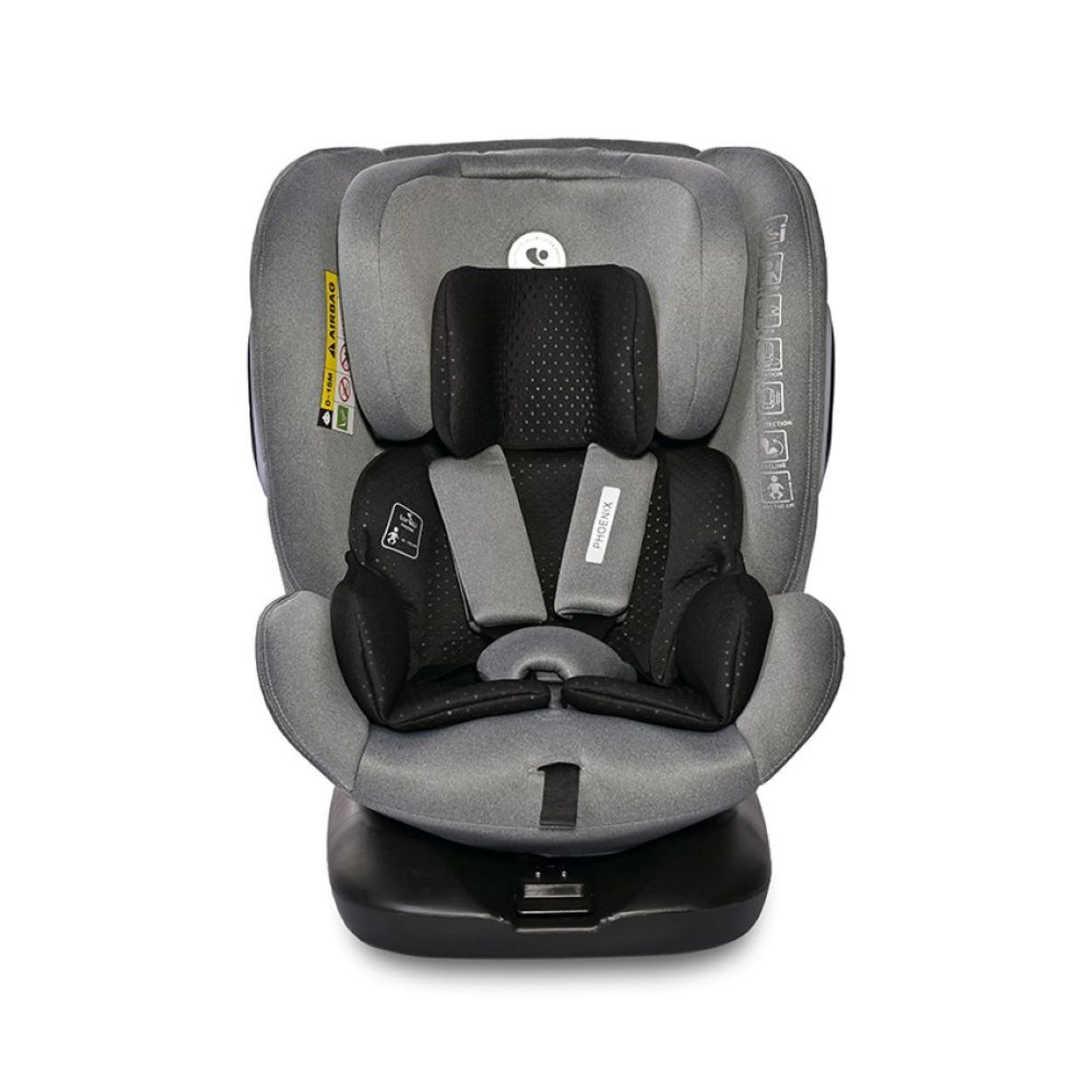 Kindersitz-Details: SIPS PROTECT, Kopfstütze, Gurtschloss, ISOFIX-Adapter.
