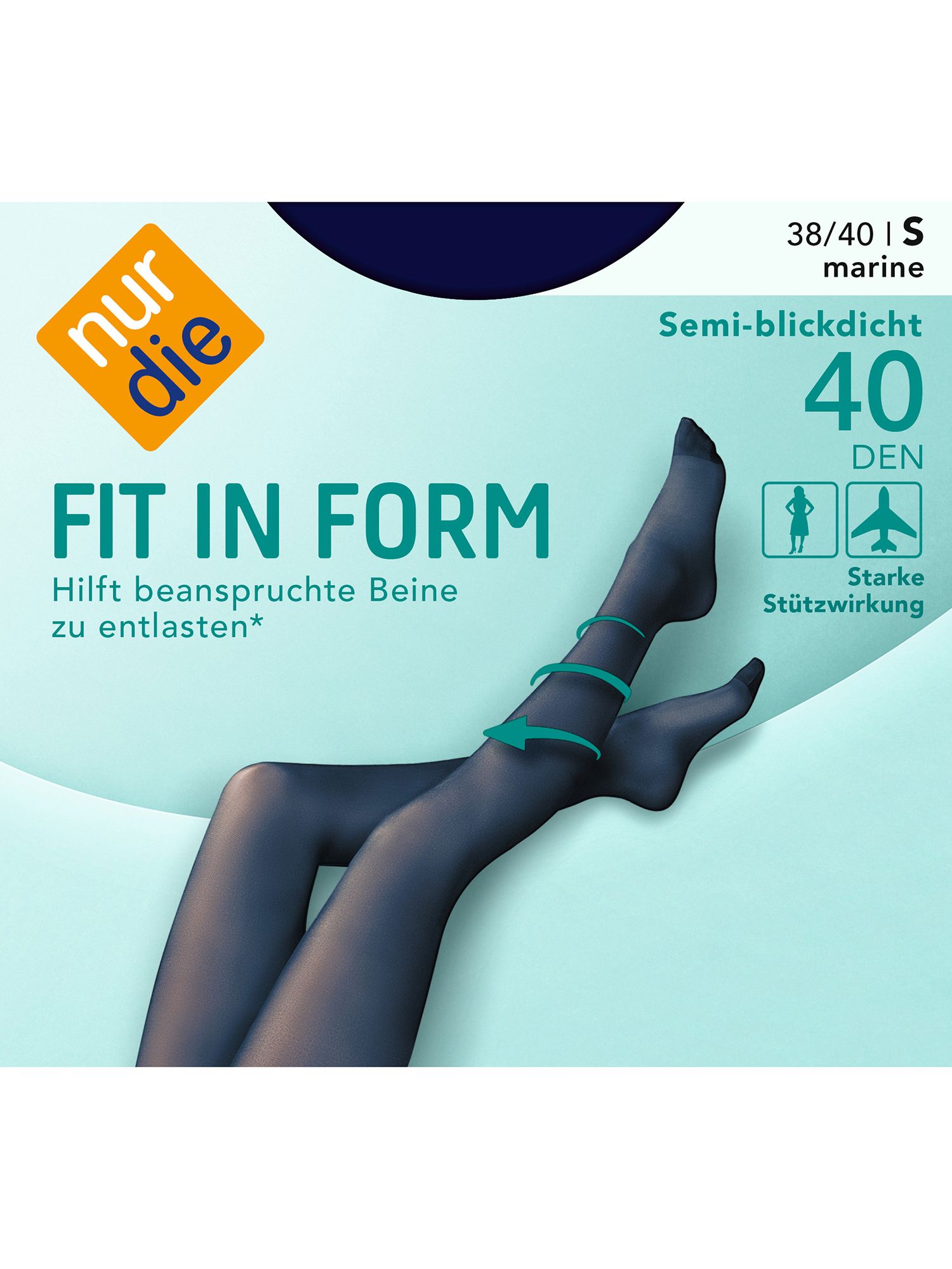 NUR DIE Strumpfhose Fit in Form 40 DEN - marine - 40-44 1 St - SHOP APOTHEKE