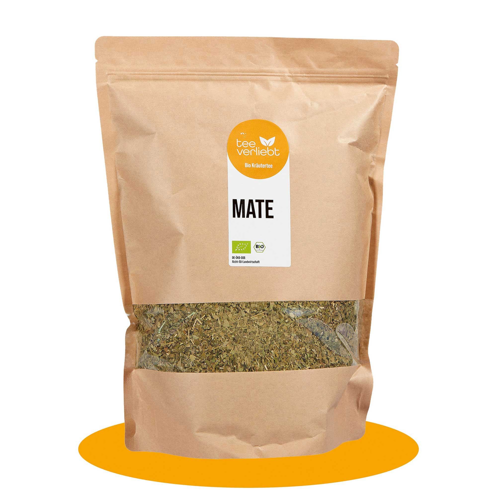 teeverliebt - Mate Tee Bio loser Kräutertee Großpackung I belebender Bio-Matetee aus Südamerika
