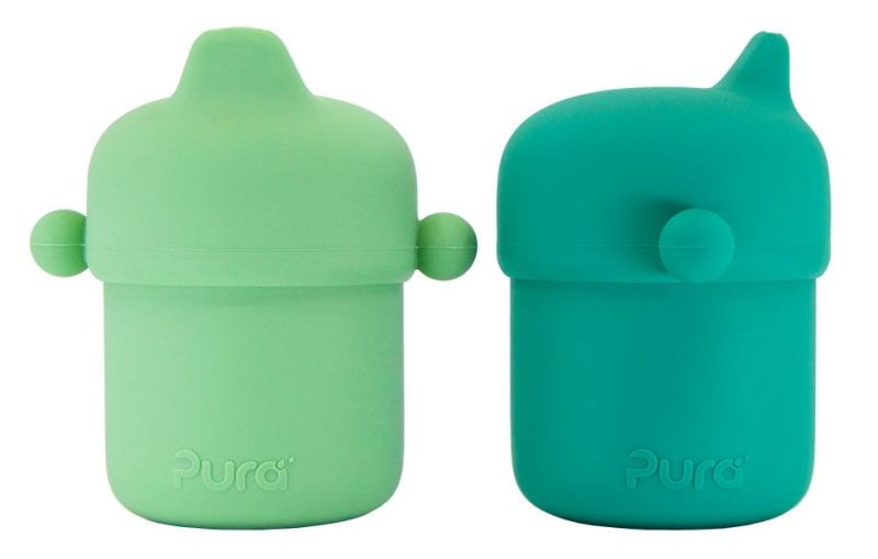 Pura my-my Silikon Trinklernbecher Set Mint & Moss 1 St