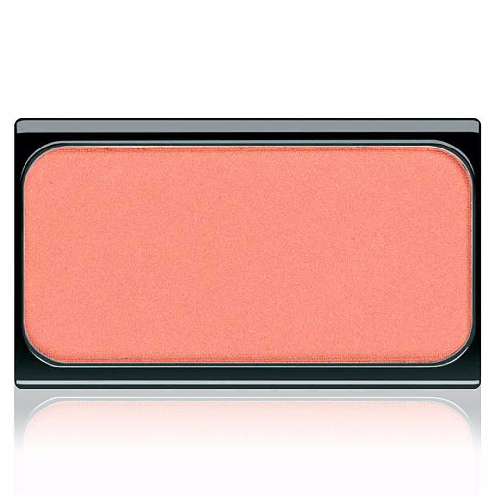 Blush in rechteckiger schwarzer Kompaktverpackung. Der Inhalt ist lachsfarben.