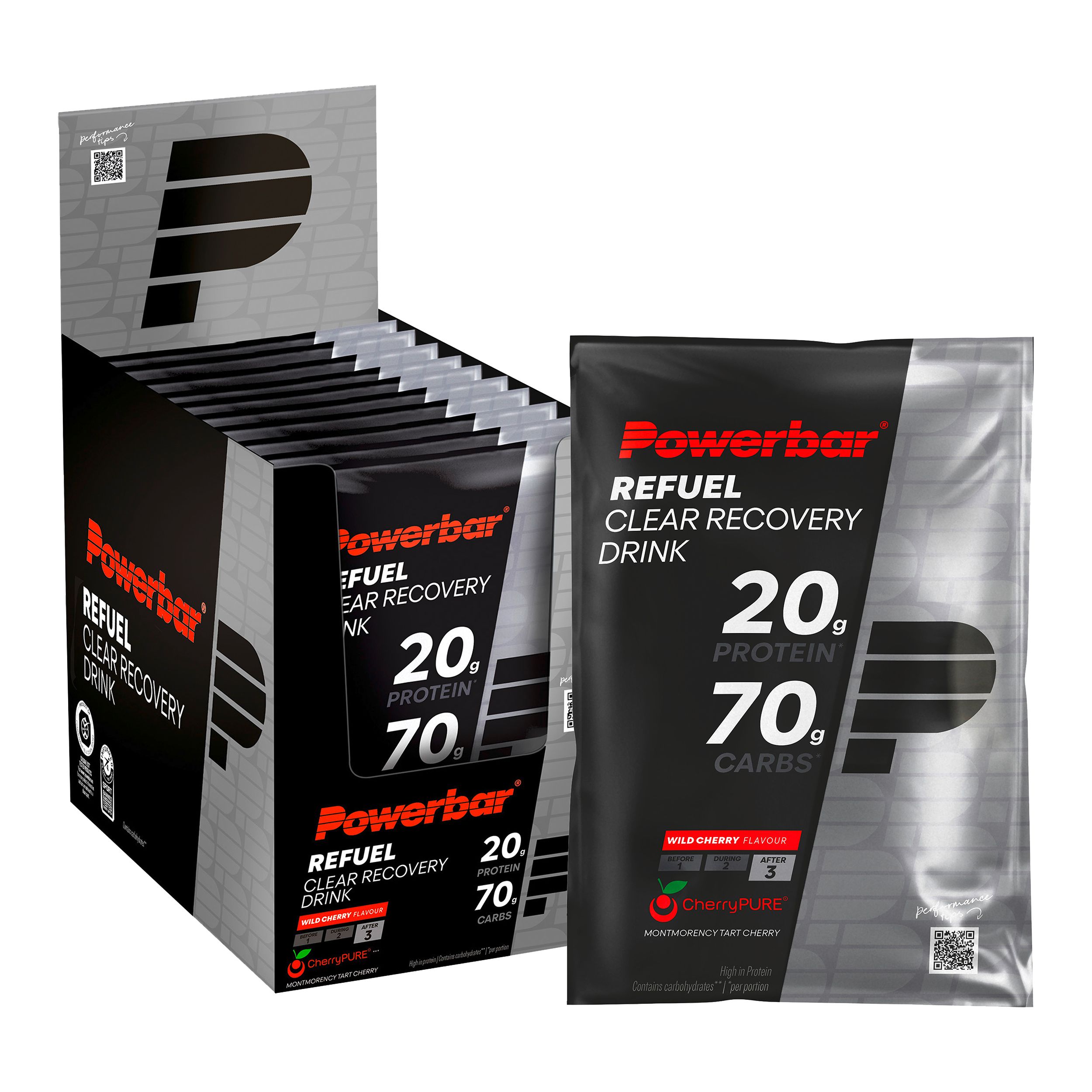 POWERBAR Clear Recovery Drink Black Line Wild Cherry Regeneration Refuel