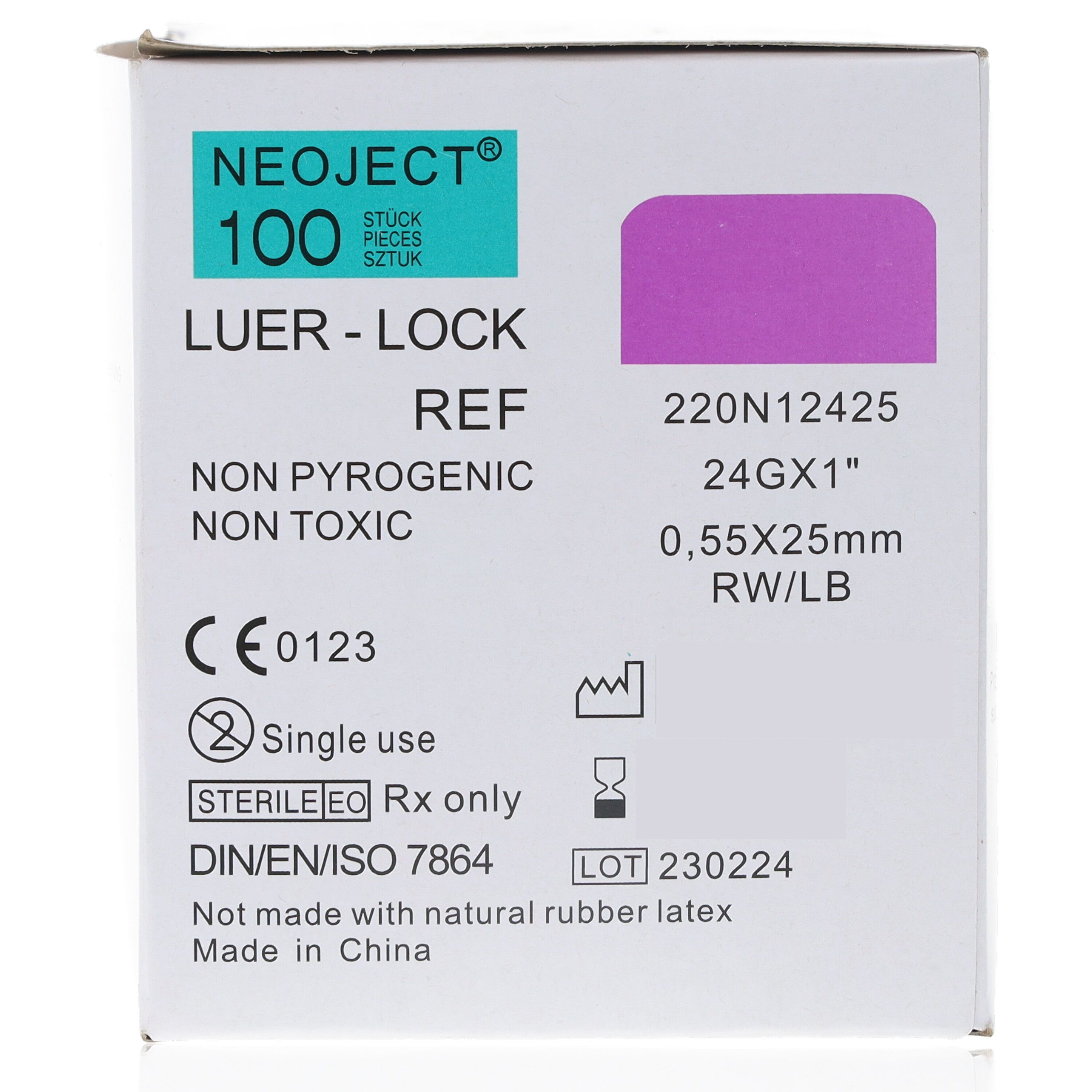 Neoject Kanüle Nr. 17 lila 24G 0,55 x 25mm 100 St