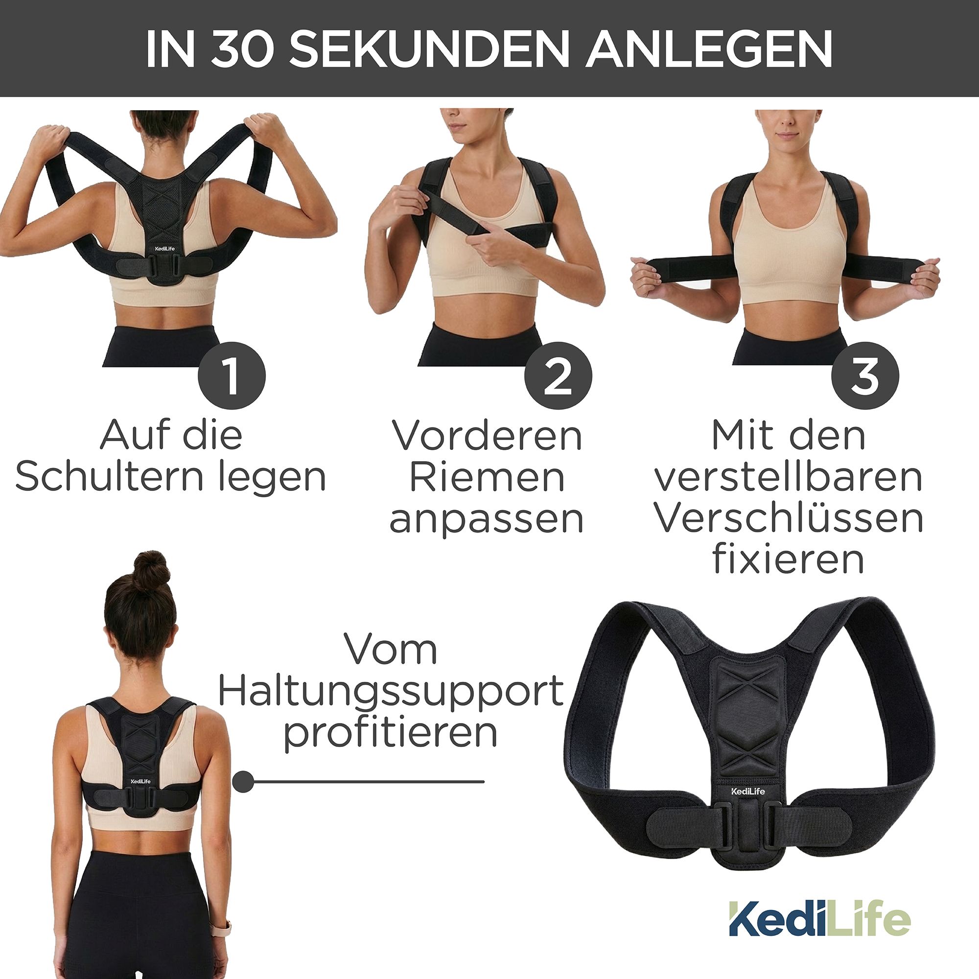 KediLife Rückenstützgürtel zur Haltungskorrektur