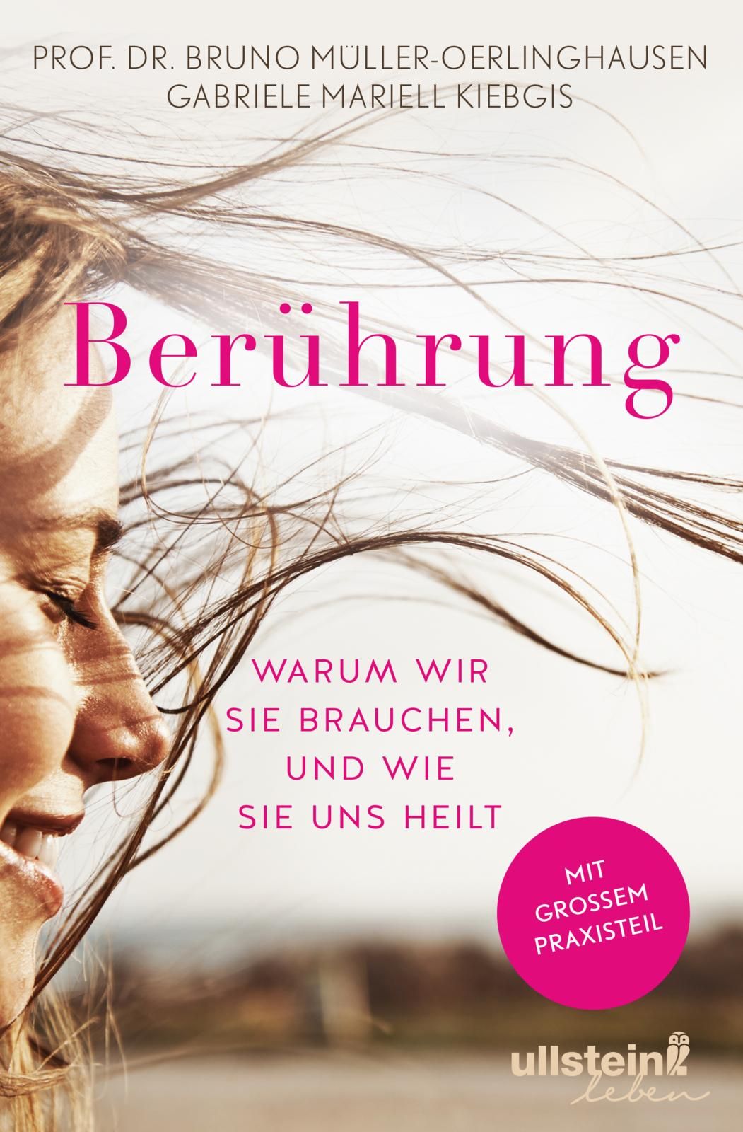 Buchcover mit Titel "Berührung". Autor: Prof. Dr. Bruno Müller-Oerlinghausen, Gabriele Mariell Kiebgis. Frauengesicht im Hintergrund.