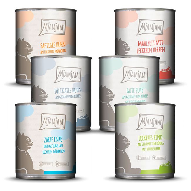MjAMjAM - leckere Mahlzeiten Mixpaket III für deine Katze 6x800 g Futter