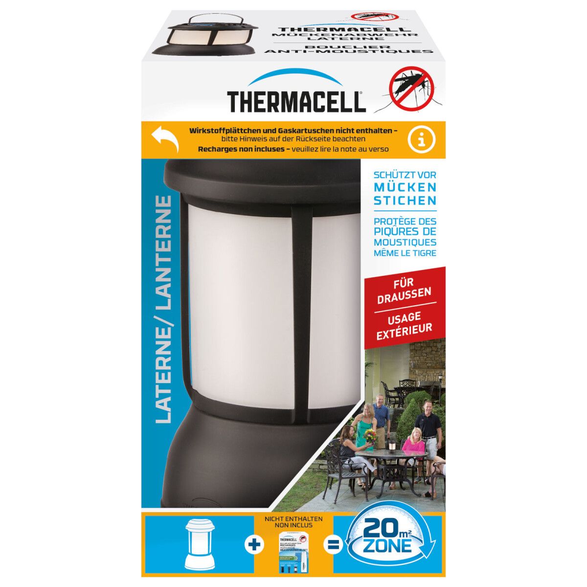Thermacell Mückenabwehr Laterne, ohne Wirkstoff - Mückenschutz Gerät mit LED-Licht