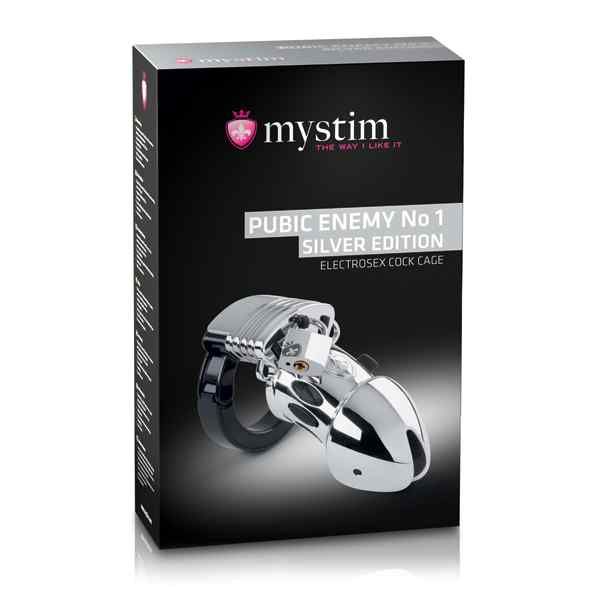 Mystim Pubic Enemy No 1 Cock Cage Silver Edition