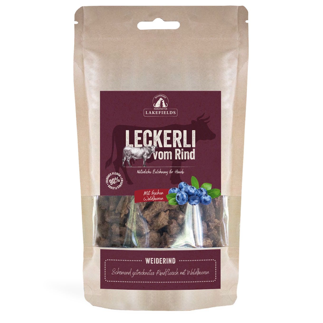Lakefields - Leckerli Trockenfleisch vom Weiderind 150 g