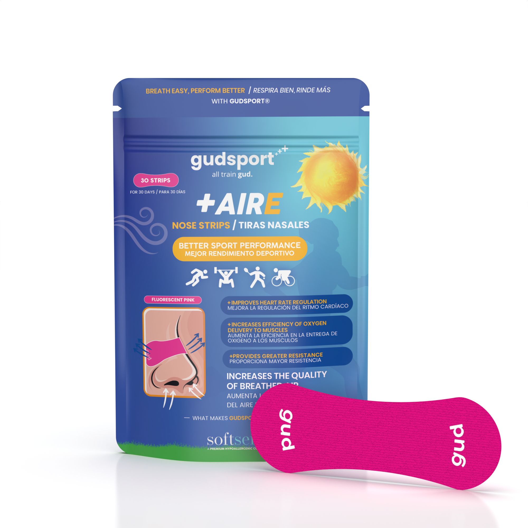gudsport® Nasenpflaster Sport, Monatspackung pink 30 St Pflaster