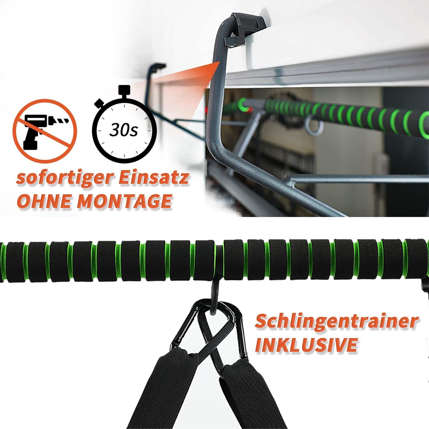 DH FitLife Klimmzugstange Türrahmen ohne Schrauben