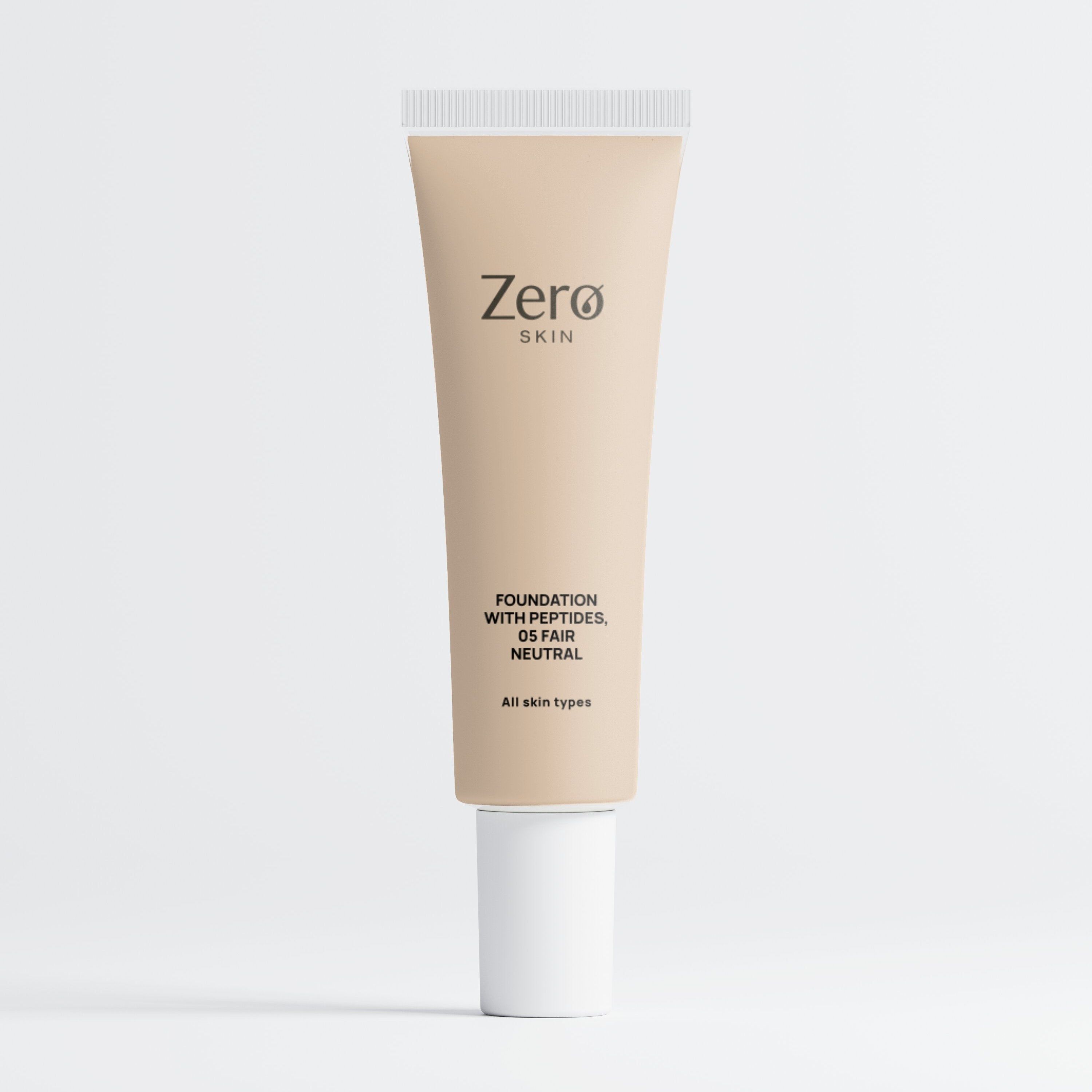Zero Skin Foundation mit Peptiden, 05 Fair Neutral - hautpflegende Formel mit Hyaluronsäure