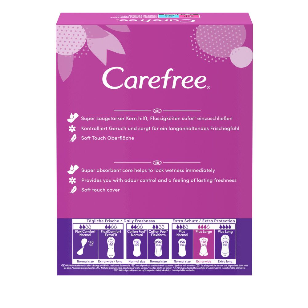 Carefree - Slipeinlagen "Plus Large mit Frischeduft"