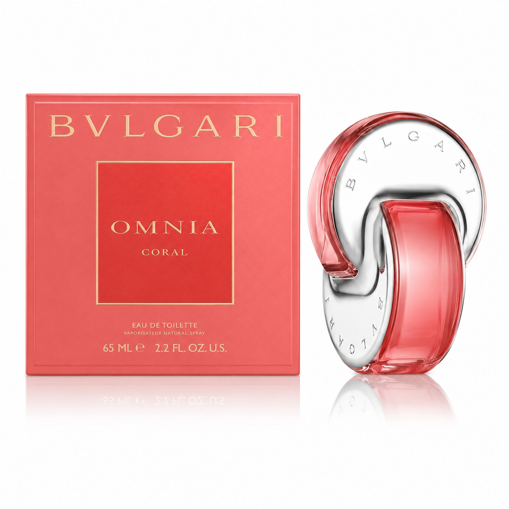 Bvlgari Omnia Coral Eau de Toilette 65ml Flakon und Verpackung.