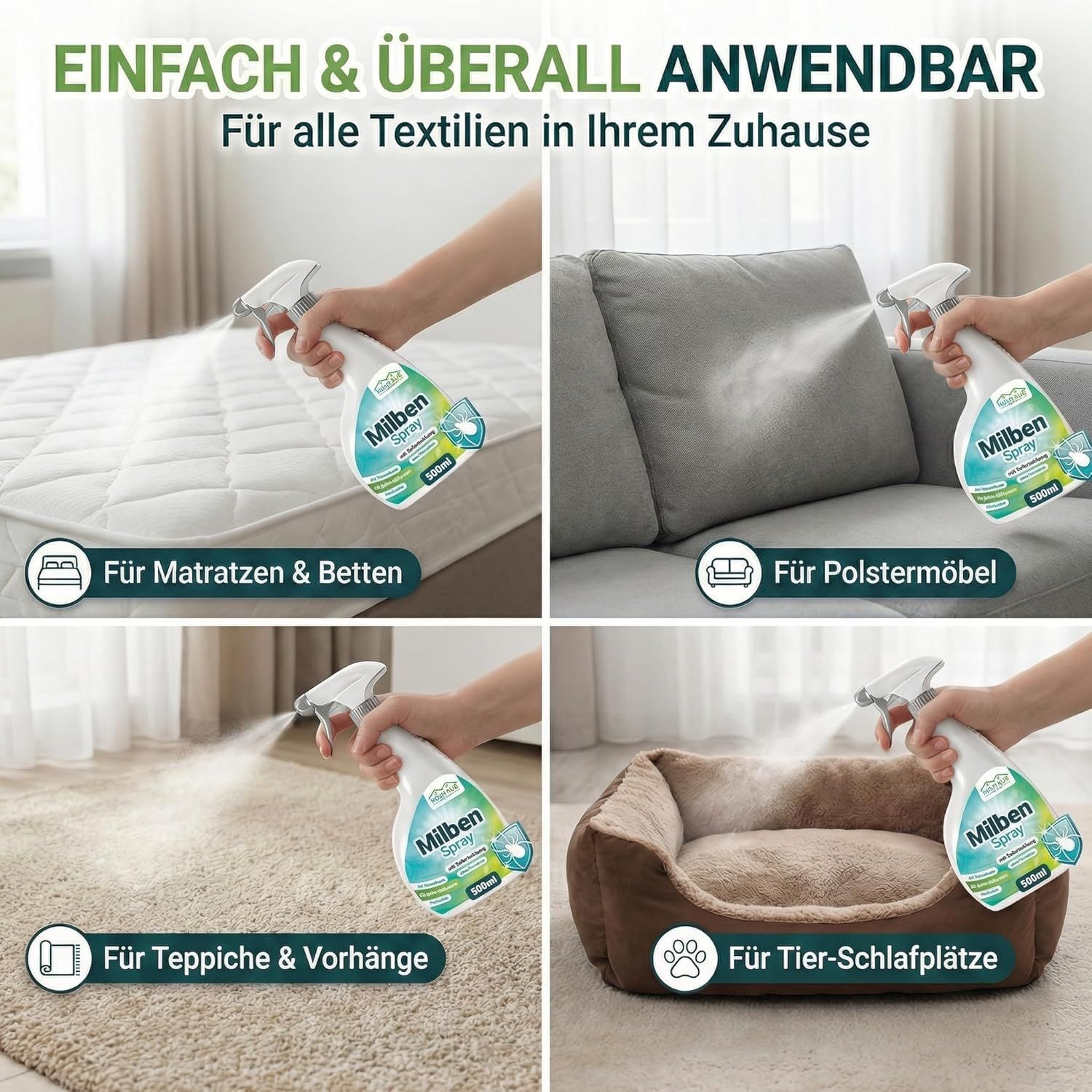 HomeBugProtect Milben Spray Für Matratzen Textilien