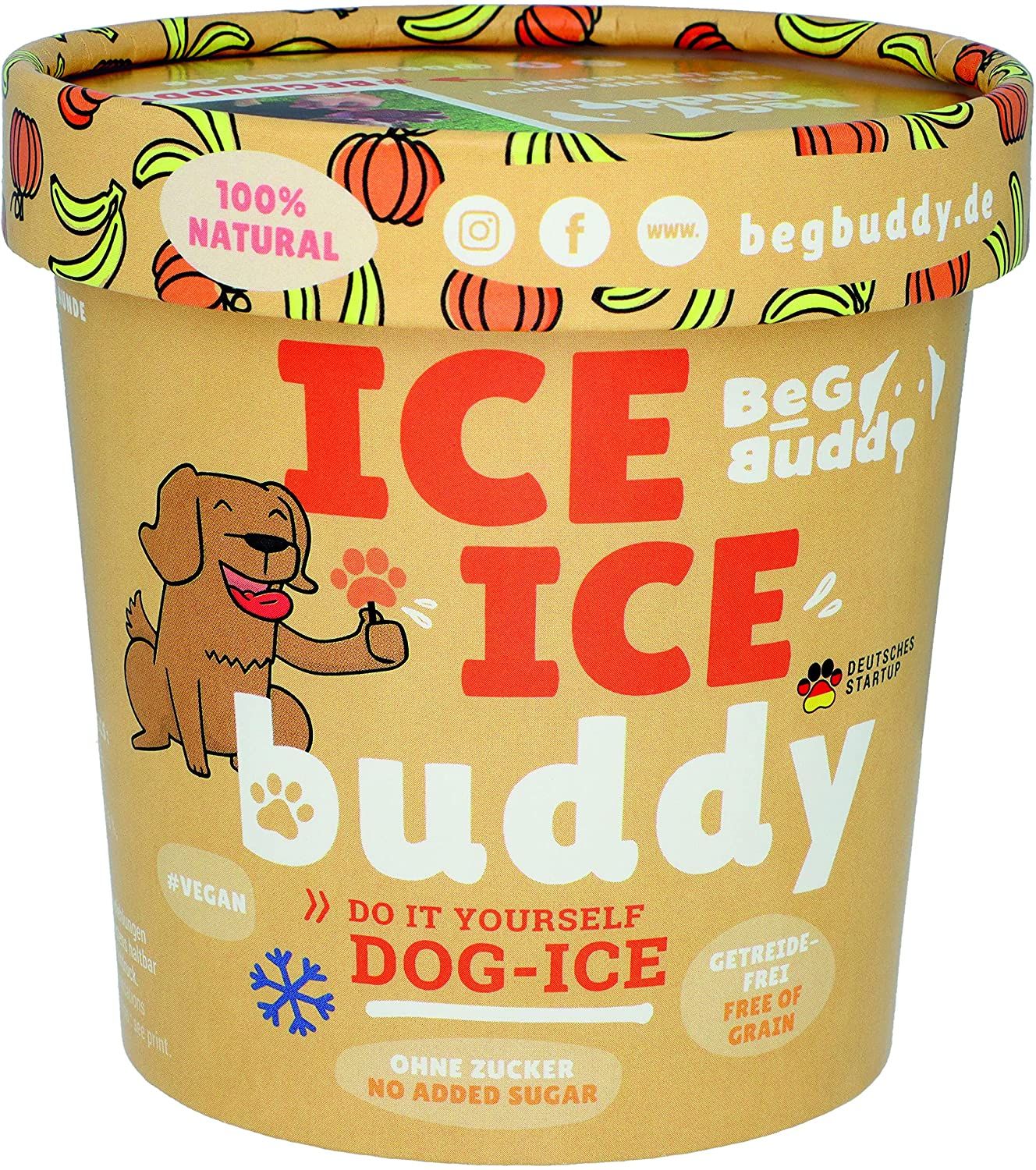 BeG Buddy Eis für Hunde, Hundeeis zum Selbermachen, Dog Ice, Sommer Abkühlung Hund Eis, Banane