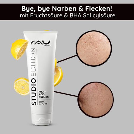 RAU Cosmetics Fruit Acid AHA, 2% BHA, PHA Fruchtsäurepeeling inkl. Neutralizer gegen Mitesser, Akne