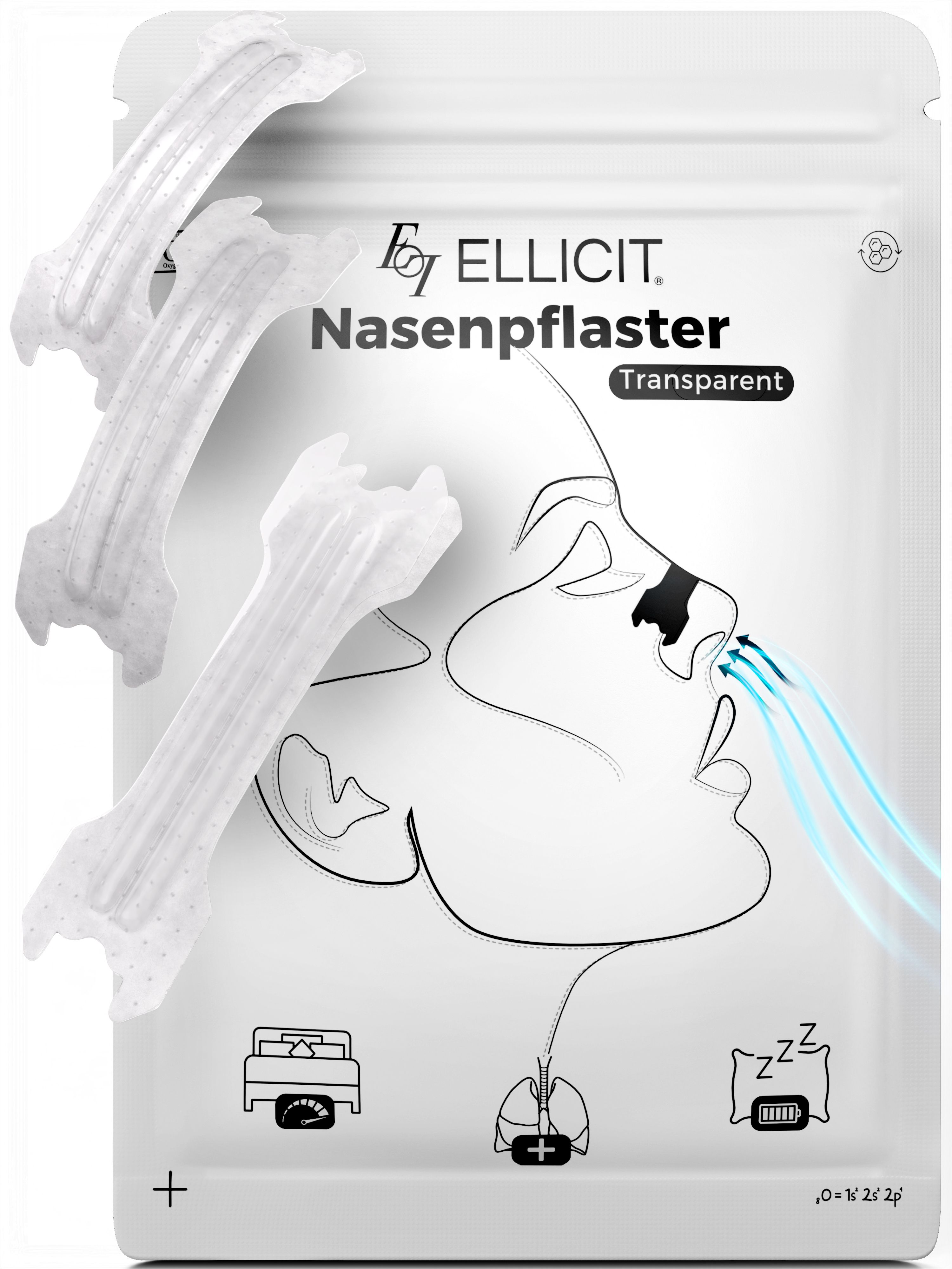 Ellicit® Nasenpflaster Transparent, Universalgröße 30 St