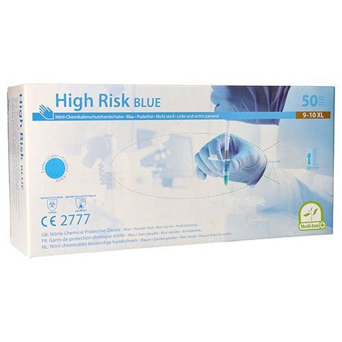 Medi-Inn Nitril High Risk blue Chemikalienschutzhandschuhe