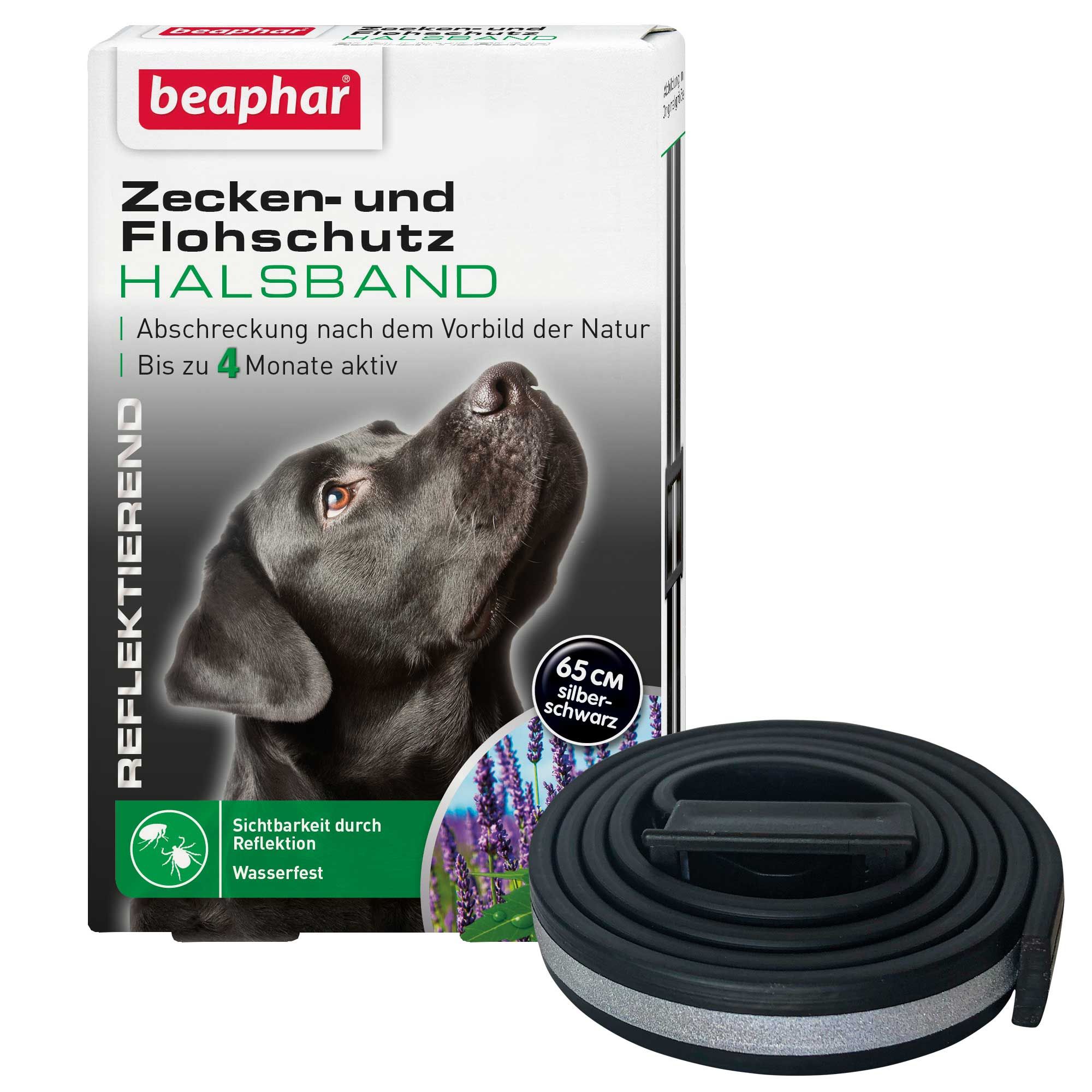 Beaphar Zecken und Floh Halsband - reflektierend 60 cm - Länge individuell einstellbar