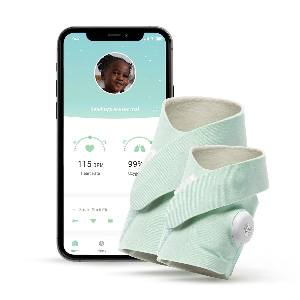 Owlet Care, Smart Sock, Plus mint