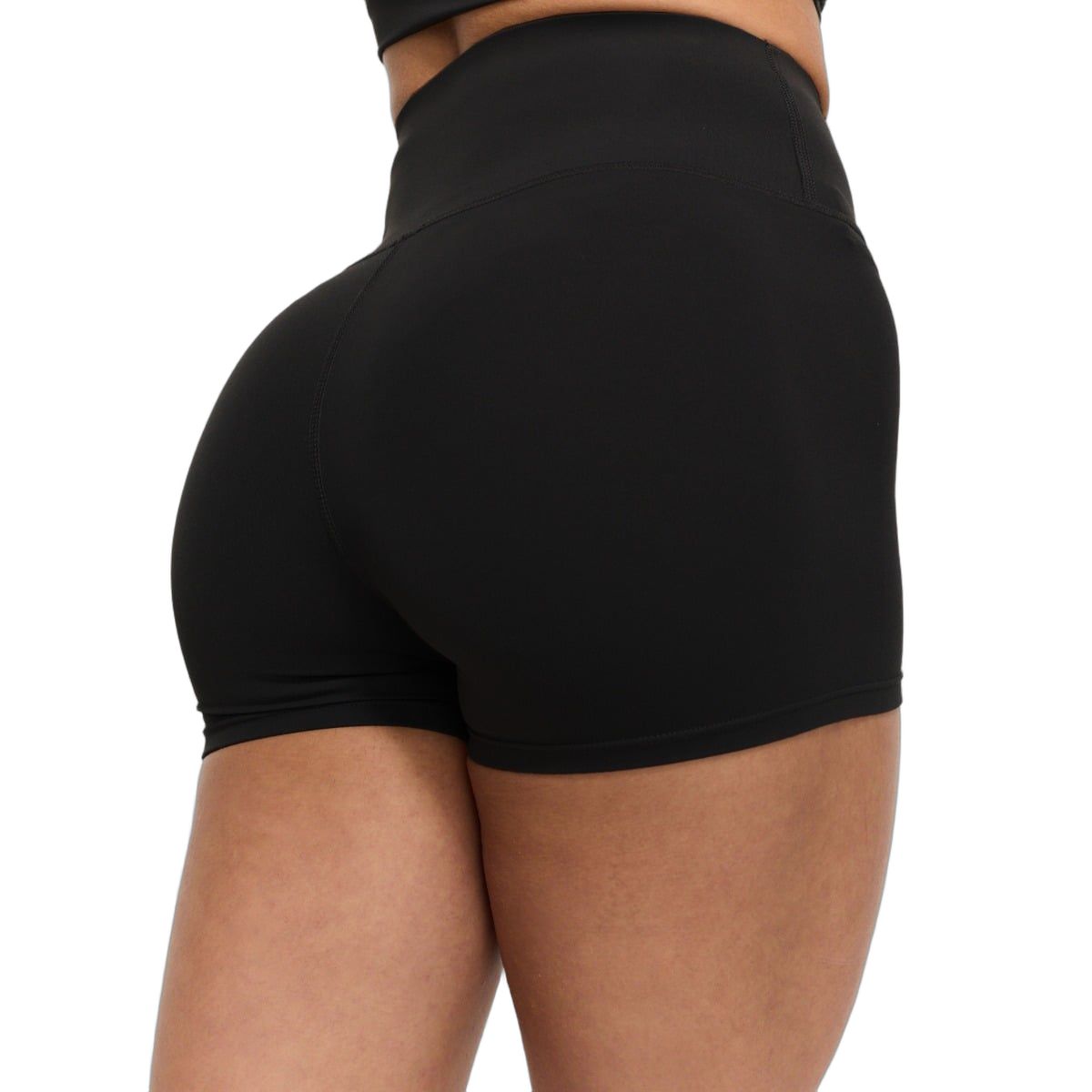 GymBeam Shorts Damen Slim mit hoher Taille BEAT Schwarz