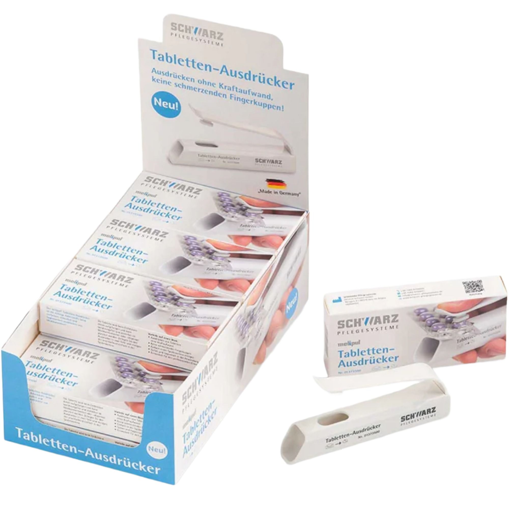 melipul Tabletten-Ausdrücker Display 12 Stück weiß 1 St