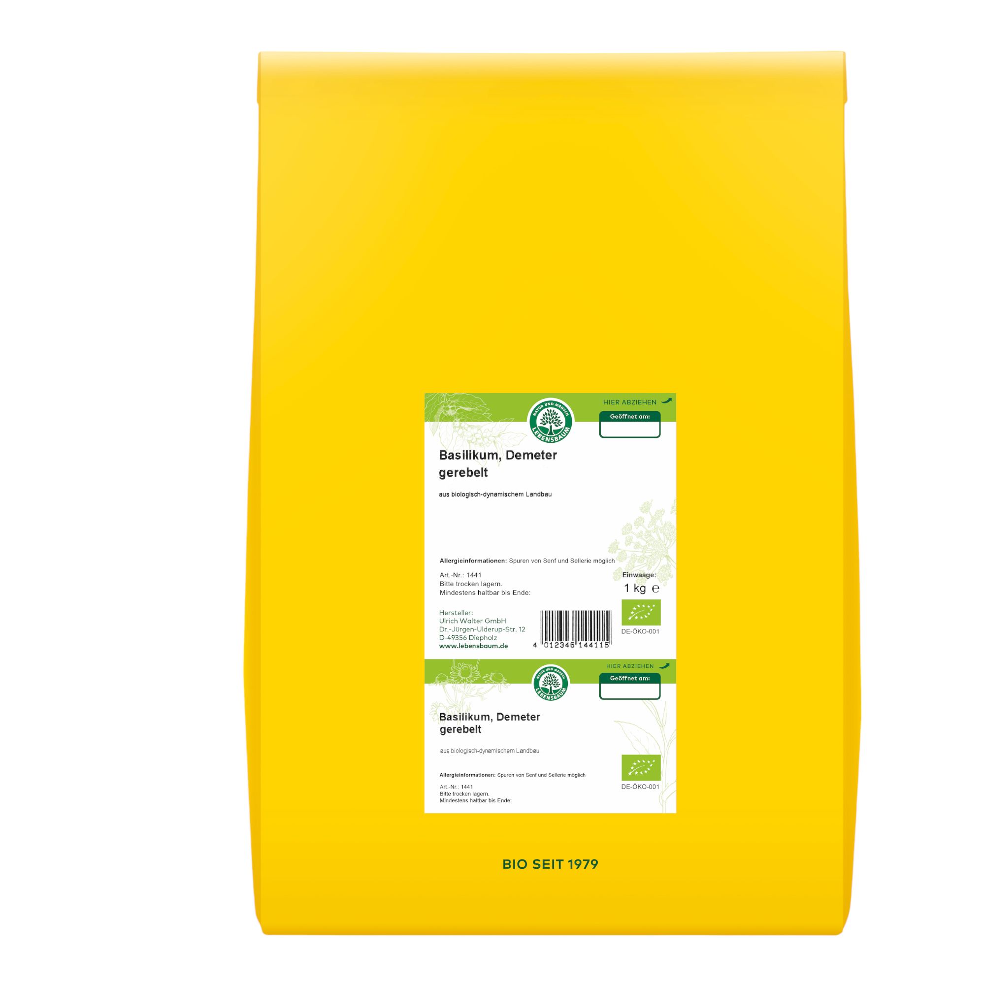 Bio Basilikum gerebelt und getrocknet - demeter 1000 g