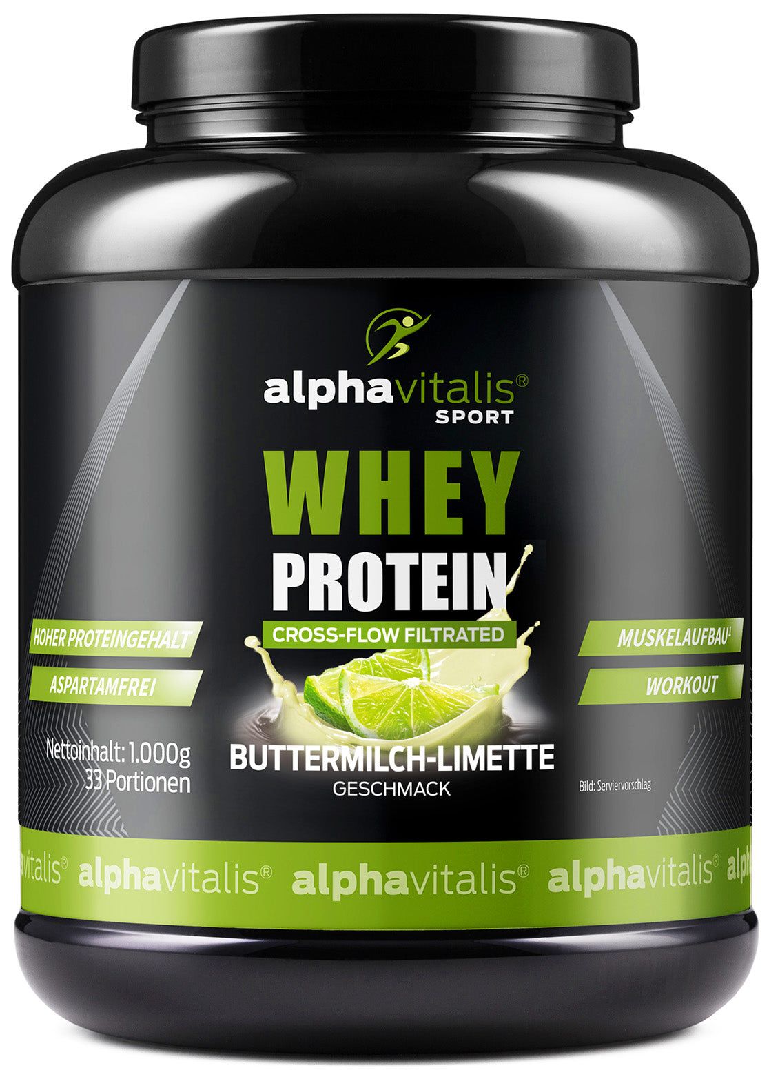 Alphavitalis® Whey Protein Pulver Buttermilch Limette 1000 g