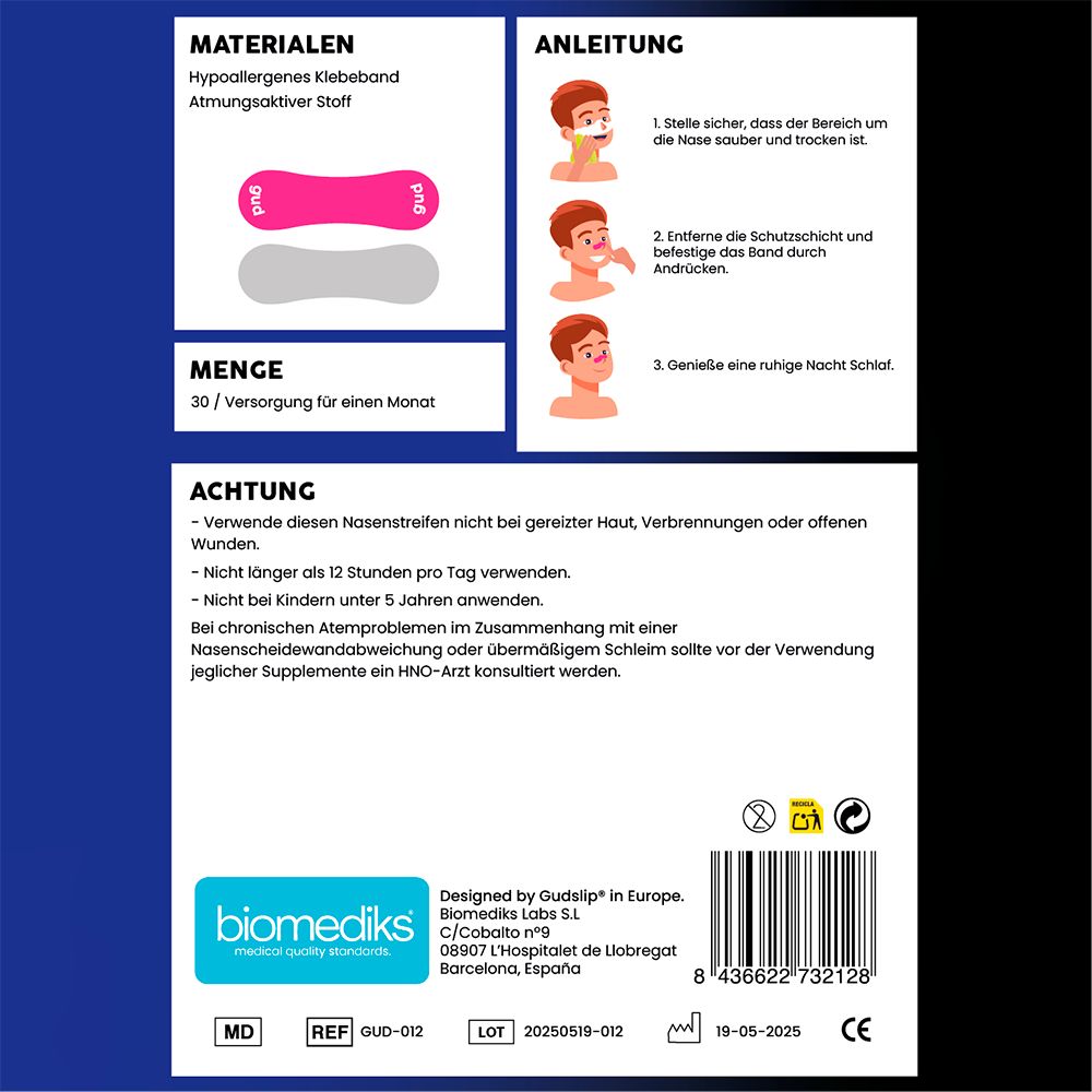 gudsport® Nasenpflaster Sport, Monatspackung pink